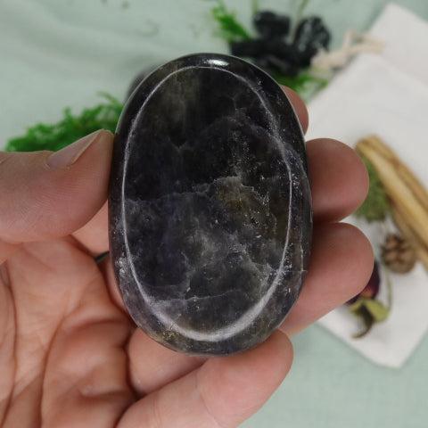 Violet-Blue Iolite Pillow Palm Stones ~ Throat Chakra Clearing - Earth Family Crystals