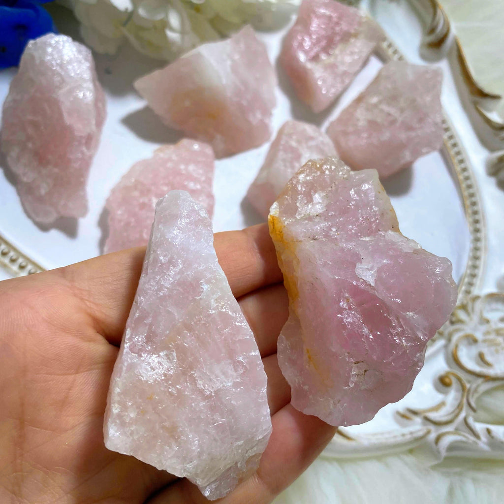 Set of 2~ Chunky Rose Quartz Natural Specimen~ Locality Brazil - Earth Family Crystals