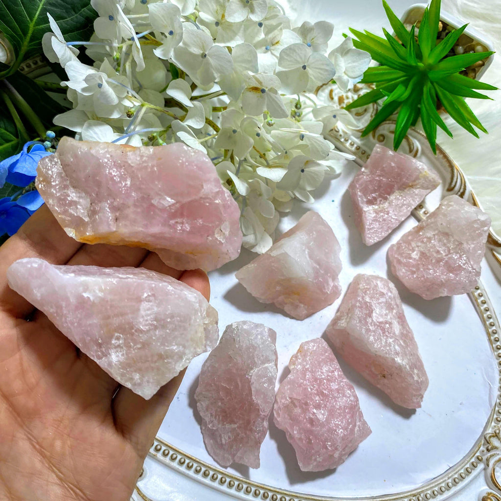 Set of 2~ Chunky Rose Quartz Natural Specimen~ Locality Brazil - Earth Family Crystals