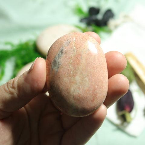 Peach Moonstone Pillow Palm Stone ~ Soothing and Healing Energy - Earth Family Crystals