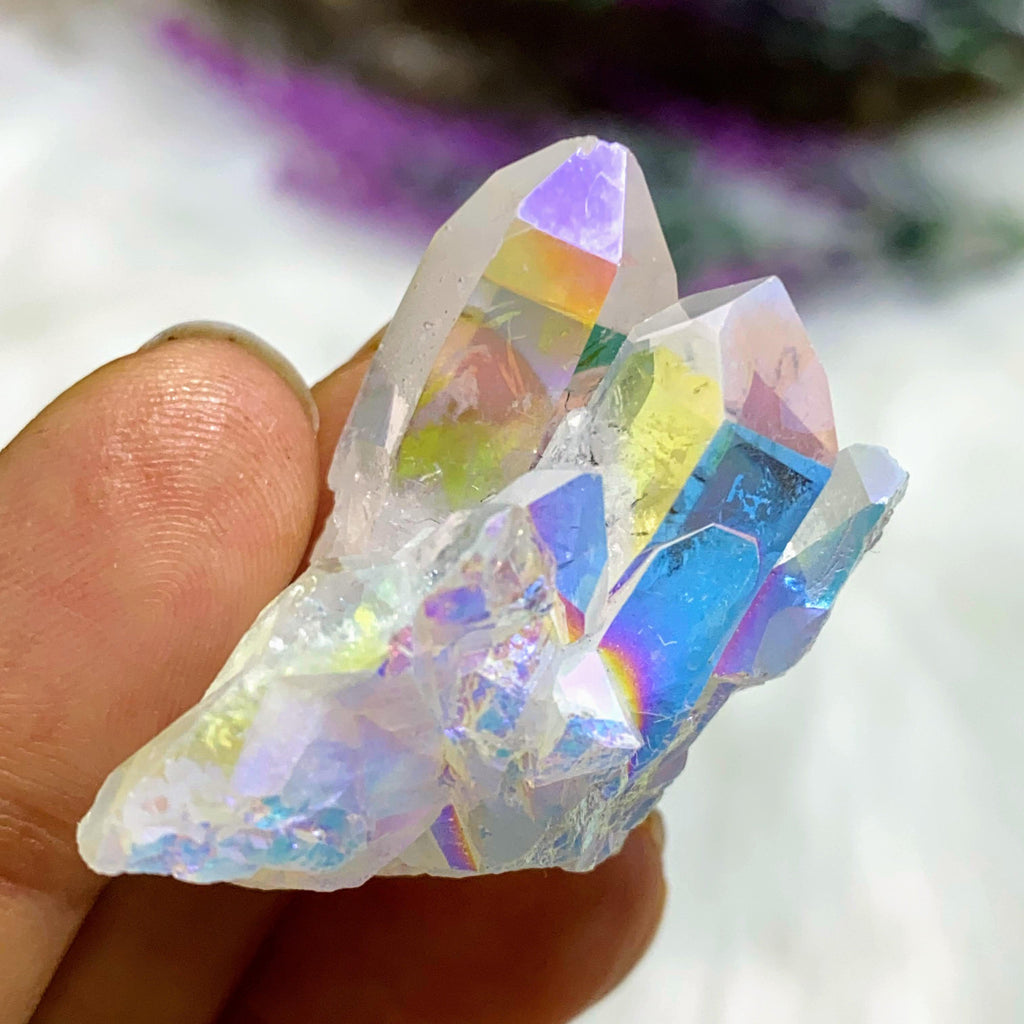 Reserved For Sandy Incredible Opalescent Angel Aura Quartz Cluster From Arkansas - Earth Family Crystals