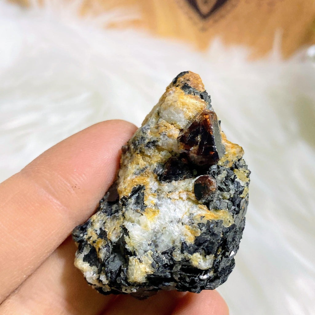 Rare Collectors Unpolished Zircon & Biotite Specimen From Pakistan - Earth Family Crystals