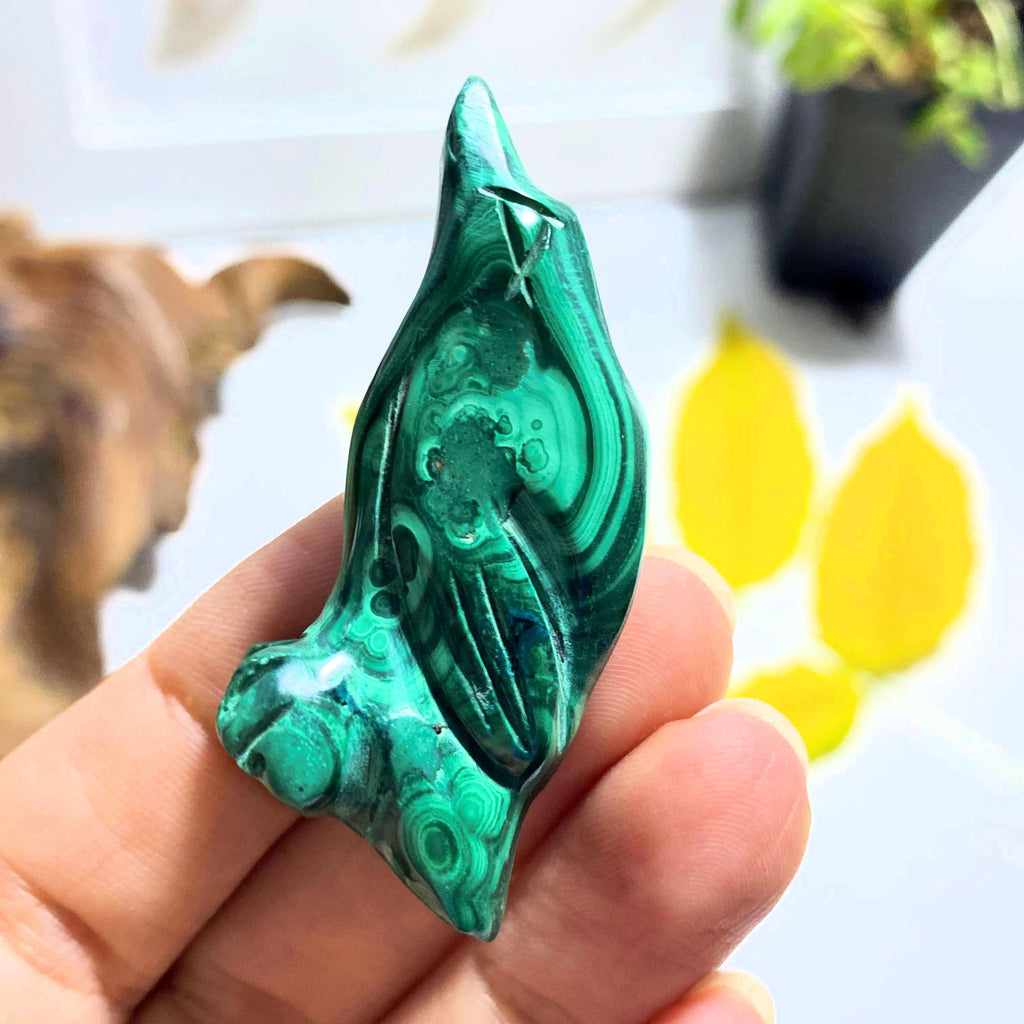 Cute Malachite Penguin Display Carving - Earth Family Crystals