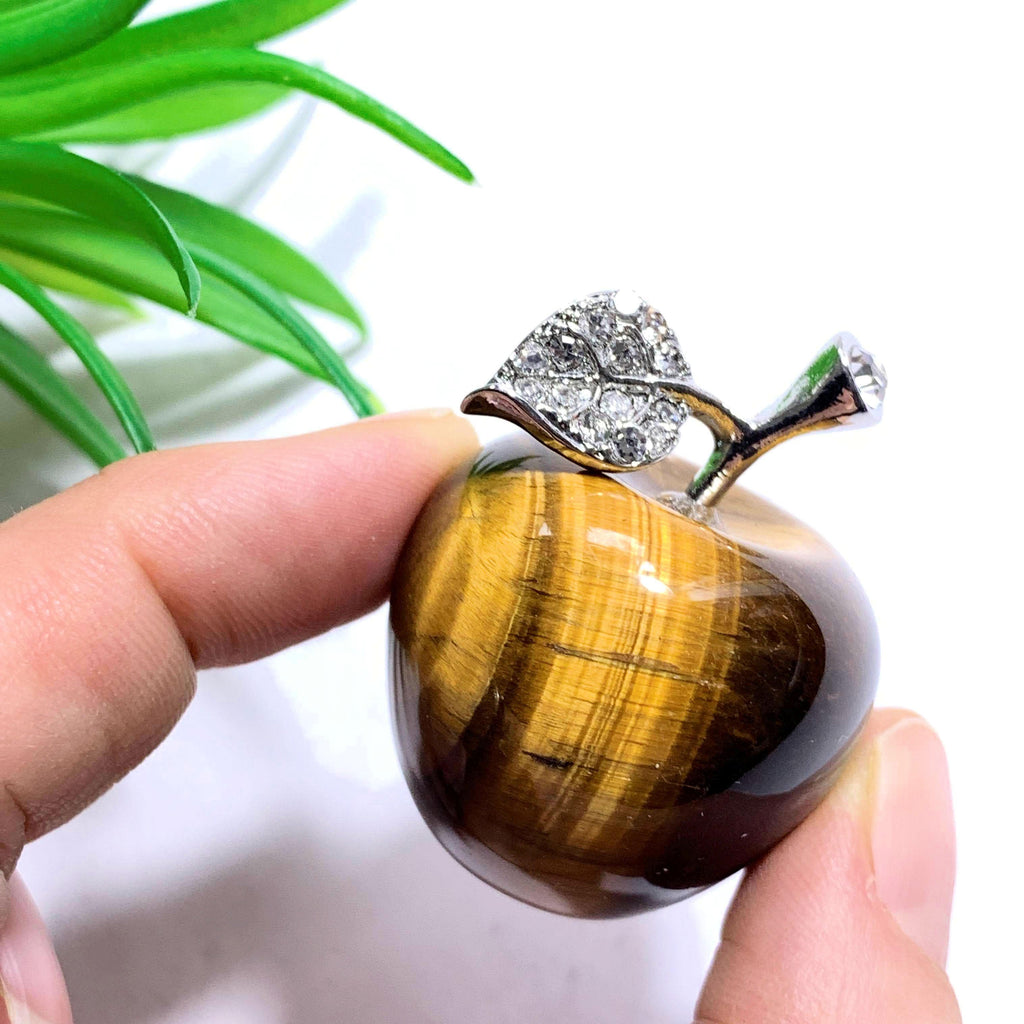 Tiger Eye Apple Carving - Earth Family Crystals