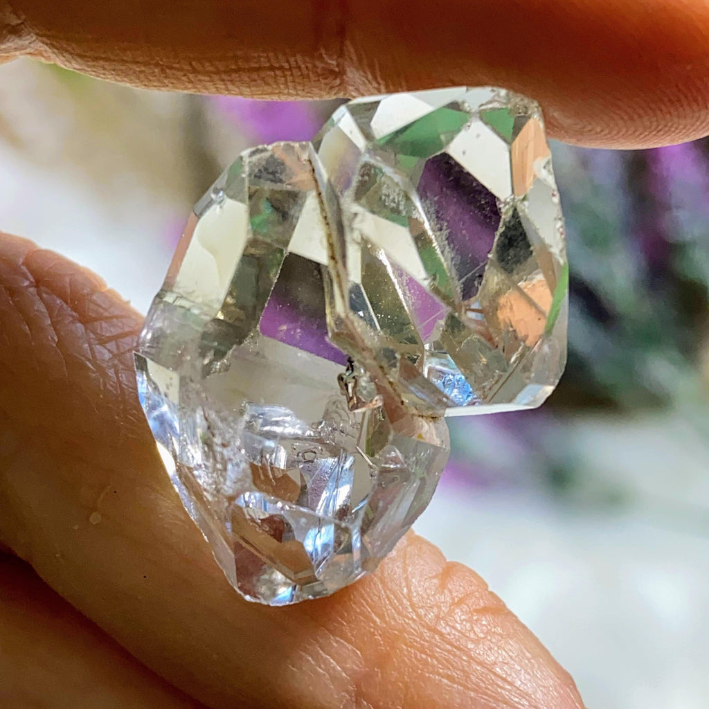 High Grade Ultra Clear Slightly Smoky  Herkimer Diamond Natural Double Cluster From Herkimer, New York, USA - Earth Family Crystals