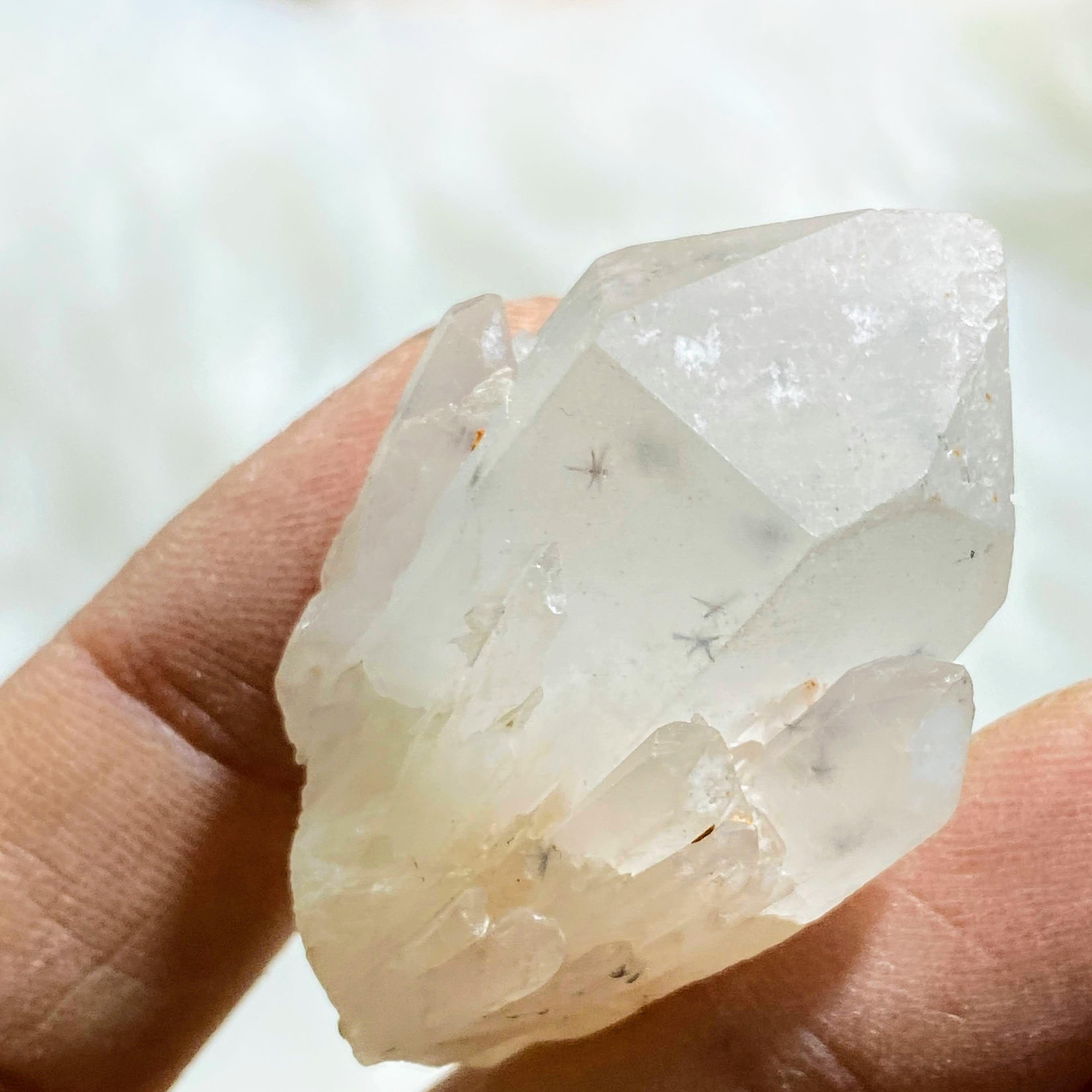 Very Rare! Star Hollandite Clear Quartz Elestial Dainty Point With Phantom From Madagascar - Earth Family Crystals