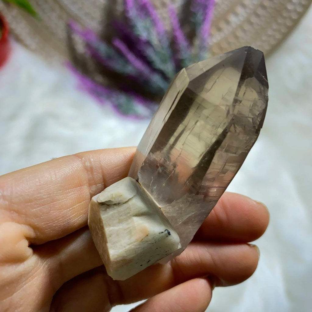 Fabulous High Grade Cathedral Smoky Quartz Point With Feldspar Inclusion~ Locality: S. Africa - Earth Family Crystals