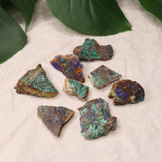 Rough Azurite and Malachite Specimen Set of 8 from Morocco - Earth Family Crystals