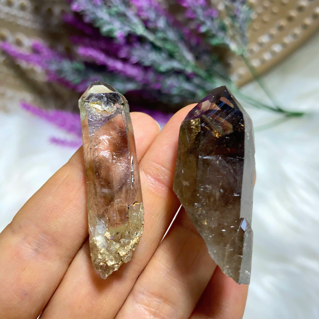Set of 2 Beautiful Smoky Quartz Points ~ Locality: S. Africa - Earth Family Crystals