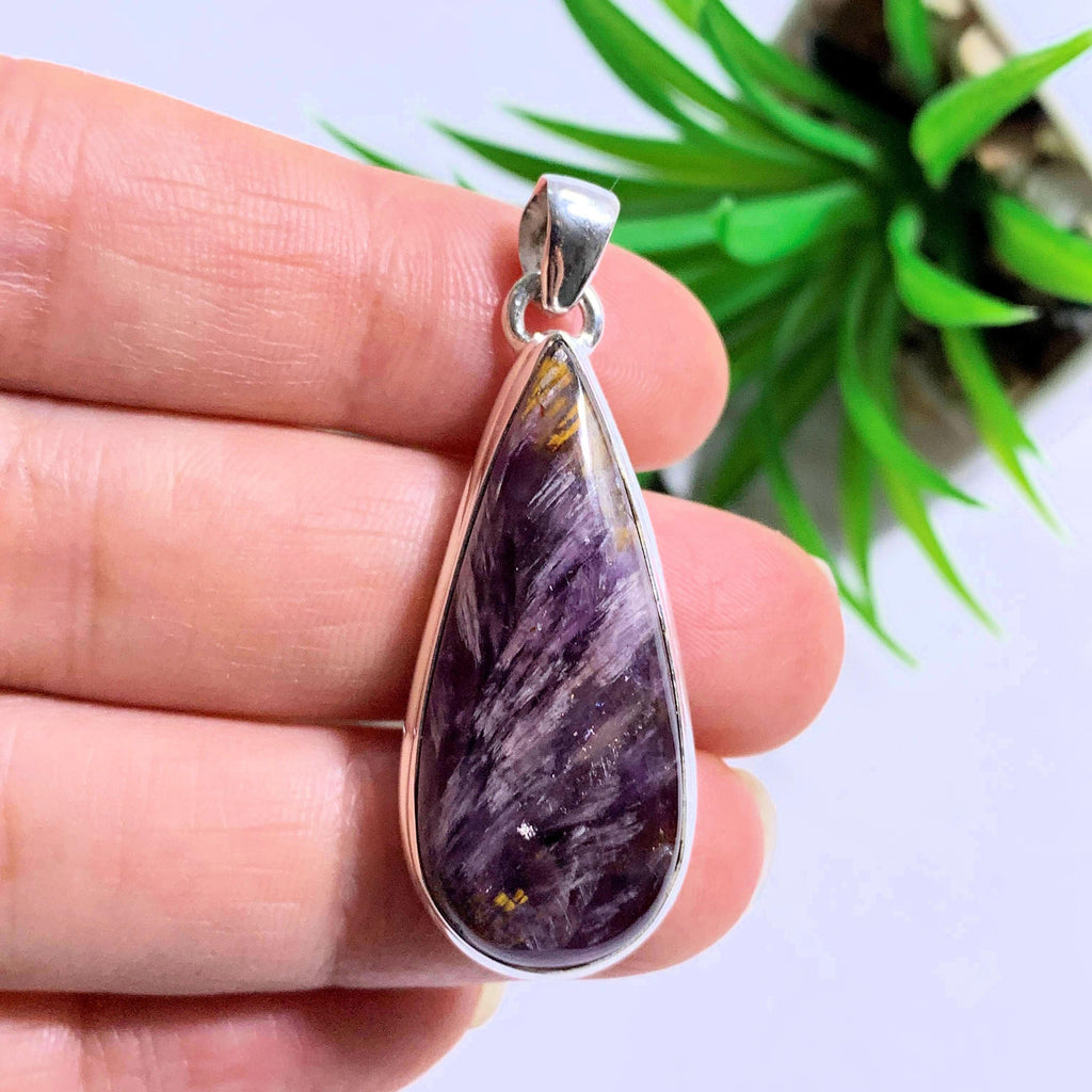 Stunning Rare Cacoxenite & Amethyst Gemstone Pendant in Sterling Silver (Includes Silver Chain) #2 - Earth Family Crystals