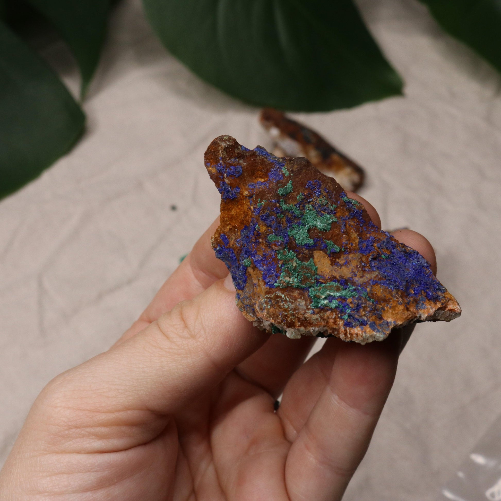 Rough Azurite and Malachite Specimen Set of 8 from Morocco - Earth Family Crystals