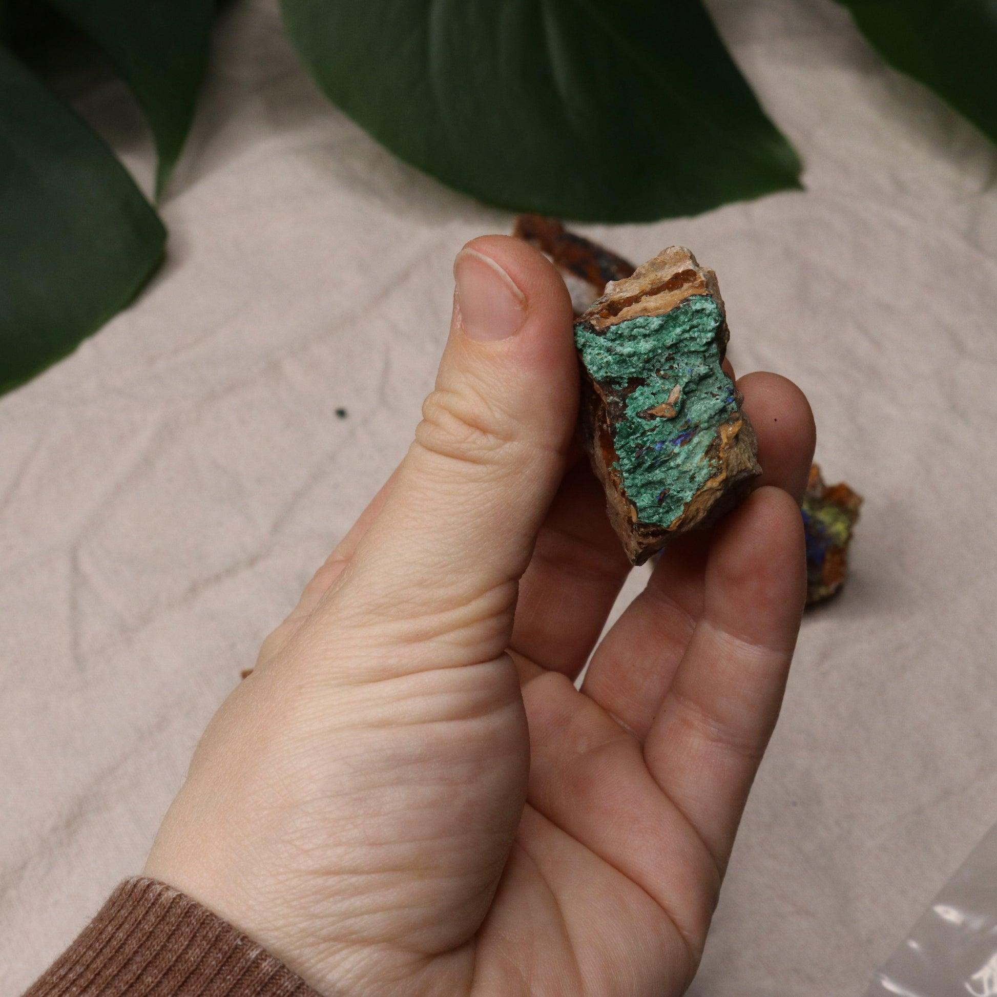 Rough Azurite and Malachite Specimen Set of 8 from Morocco - Earth Family Crystals
