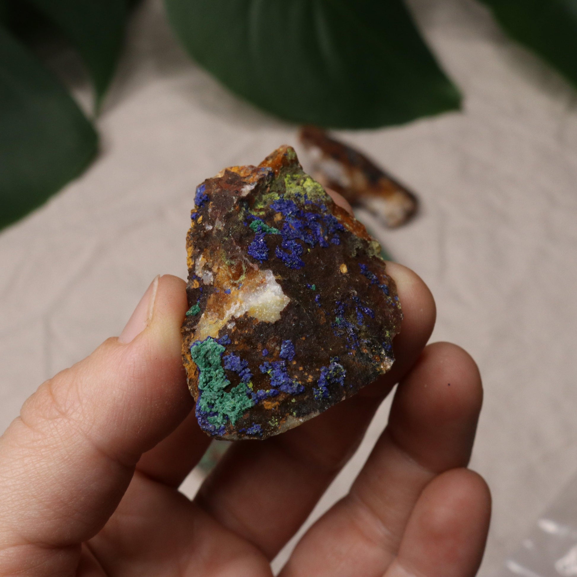Rough Azurite and Malachite Specimen Set of 8 from Morocco - Earth Family Crystals