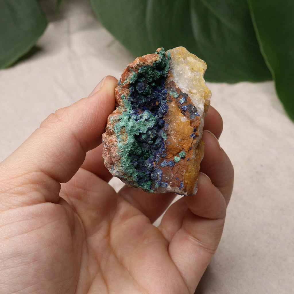 Rough Azurite and Malachite Specimen Set of 3 from Morocco - Earth Family Crystals