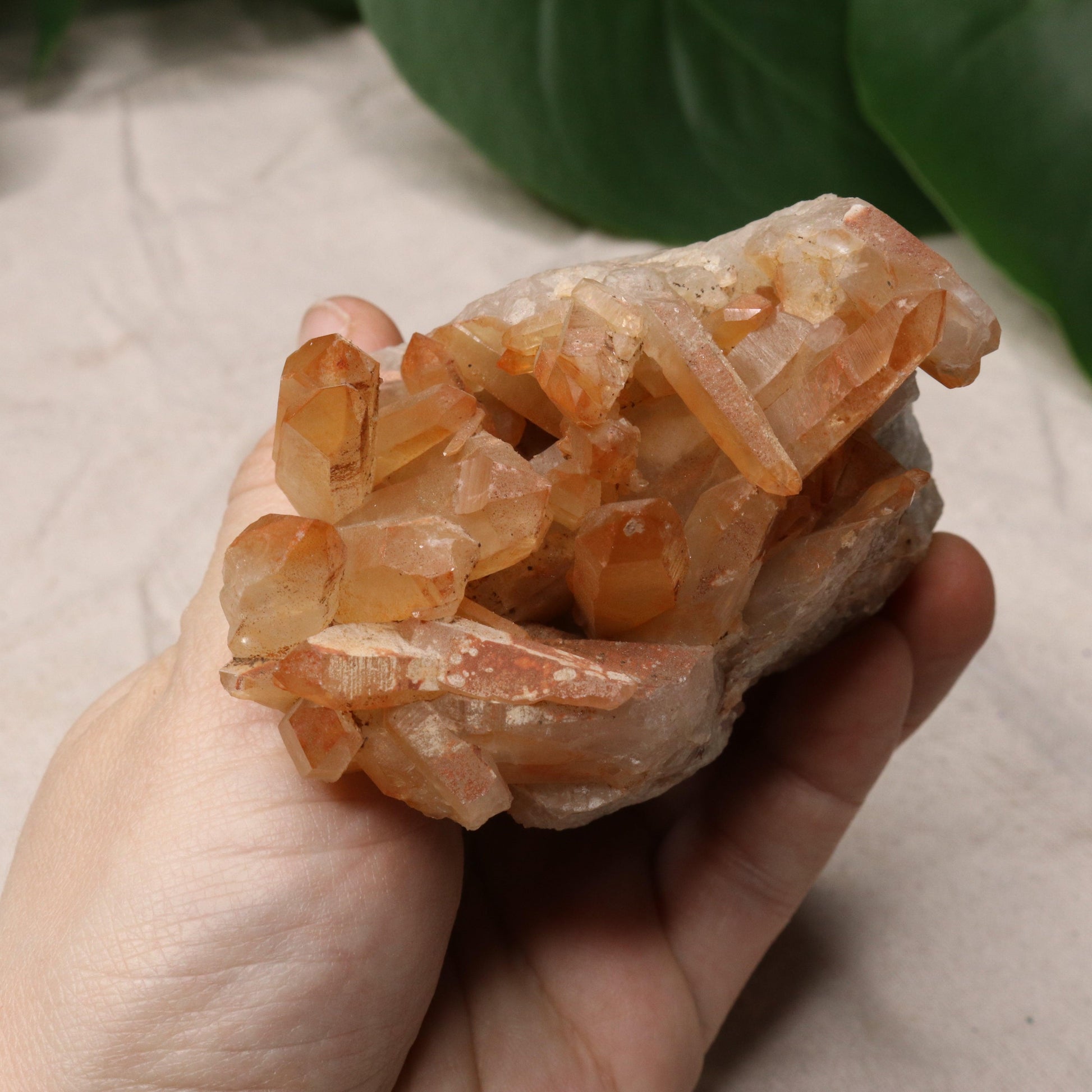 Beautiful Orange Hematoid Quartz Cluster from Madagascar~ Fire Quartz for Chakra Balancing - Earth Family Crystals