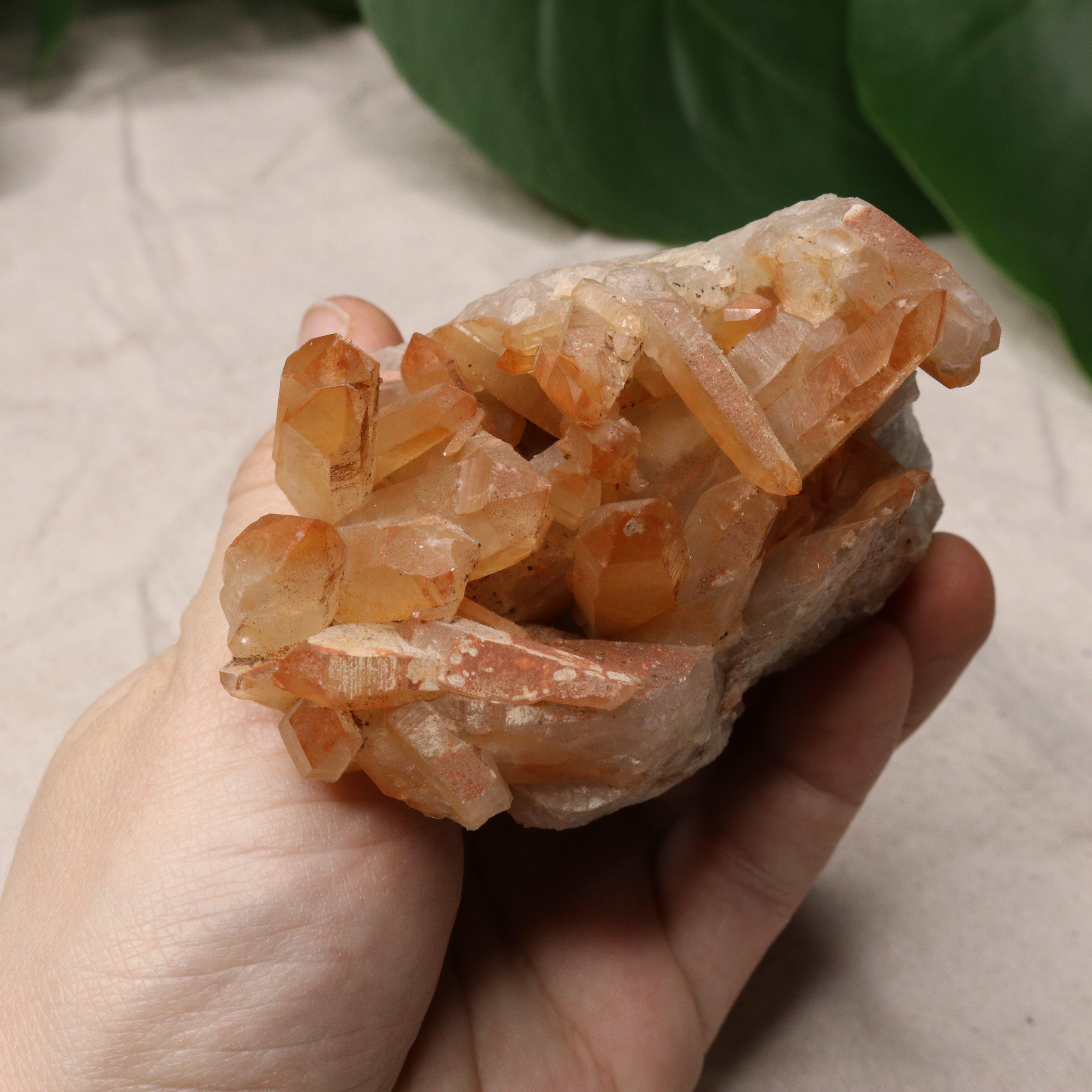 Beautiful Orange Hematoid Quartz Cluster from Madagascar~ Fire Quartz for Chakra Balancing - Earth Family Crystals