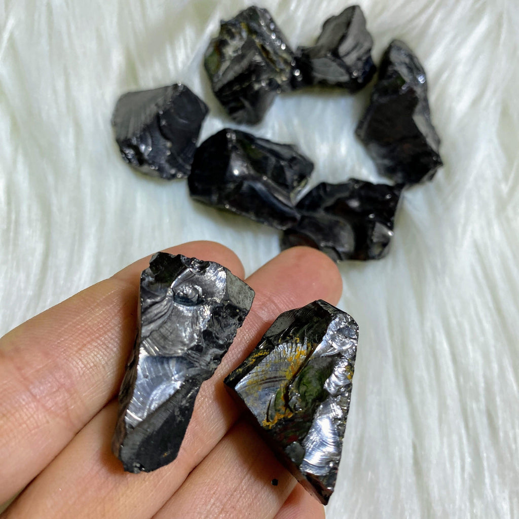 Set of 2~ Emf Protective Noble (Elite) Shungite Chunky Natural Crystal From Russia - Earth Family Crystals
