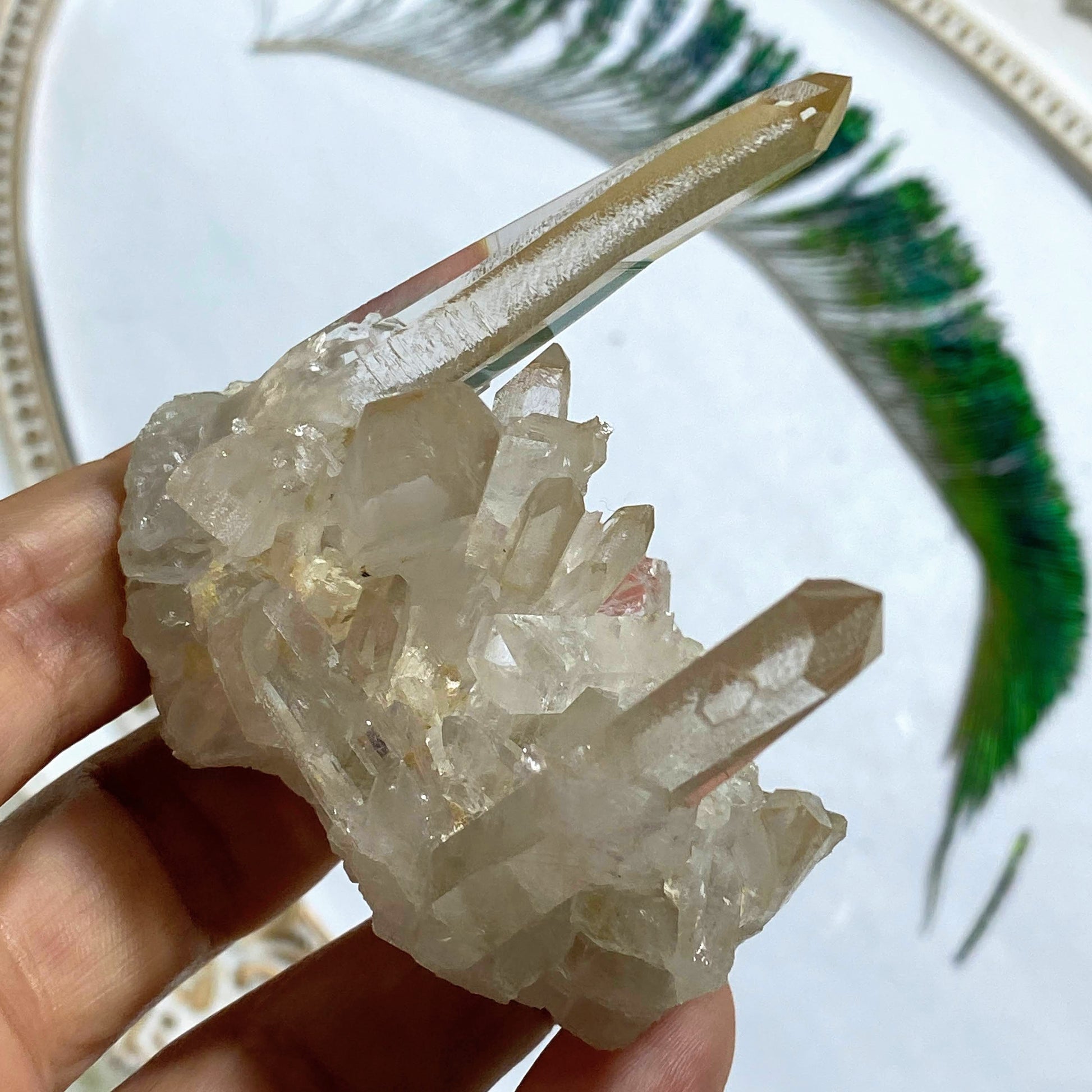NEW FIND! Incredible Tangerine & Clear Quartz Cluster  From Zeca De Souza, Brazil - Earth Family Crystals