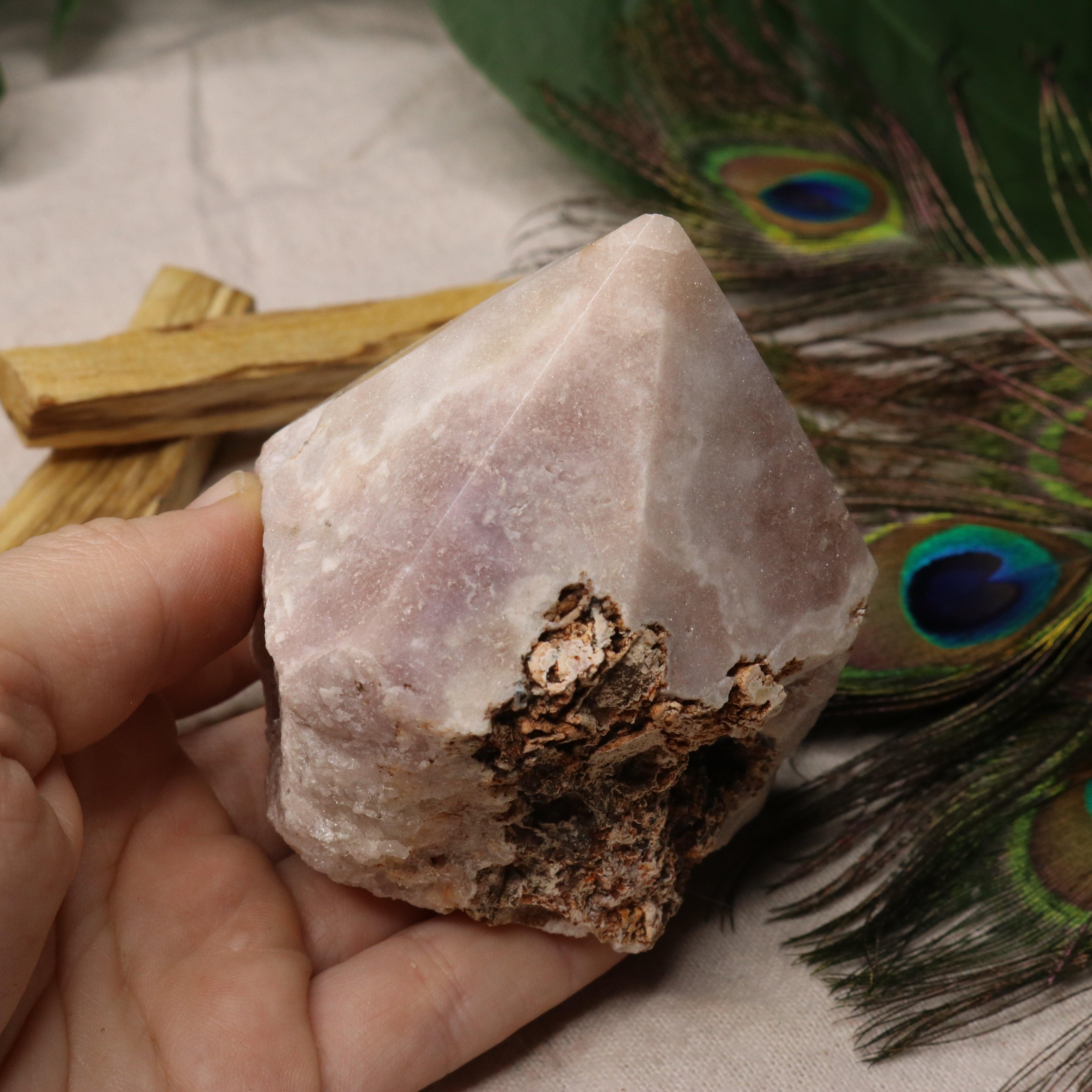 Beautiful Pink Lavender Amethyst Point with Sparkling Druze  ~ Grid Focal Point for Healing Energies - Earth Family Crystals