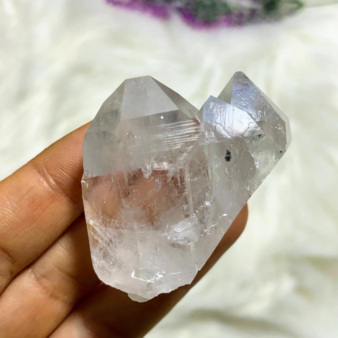 Record Keepers! Brilliant Arkansas Double Terminated Tabular Clear Quartz Natural Specimen - Earth Family Crystals