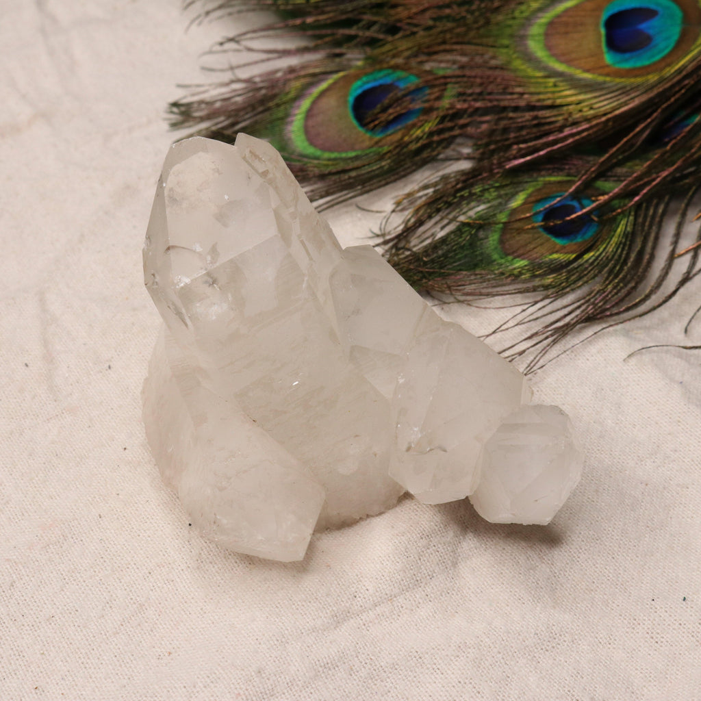 Grade A Clear Quartz Celestial Cluster Point from Brazil with Lithium Inclusions - Earth Family Crystals