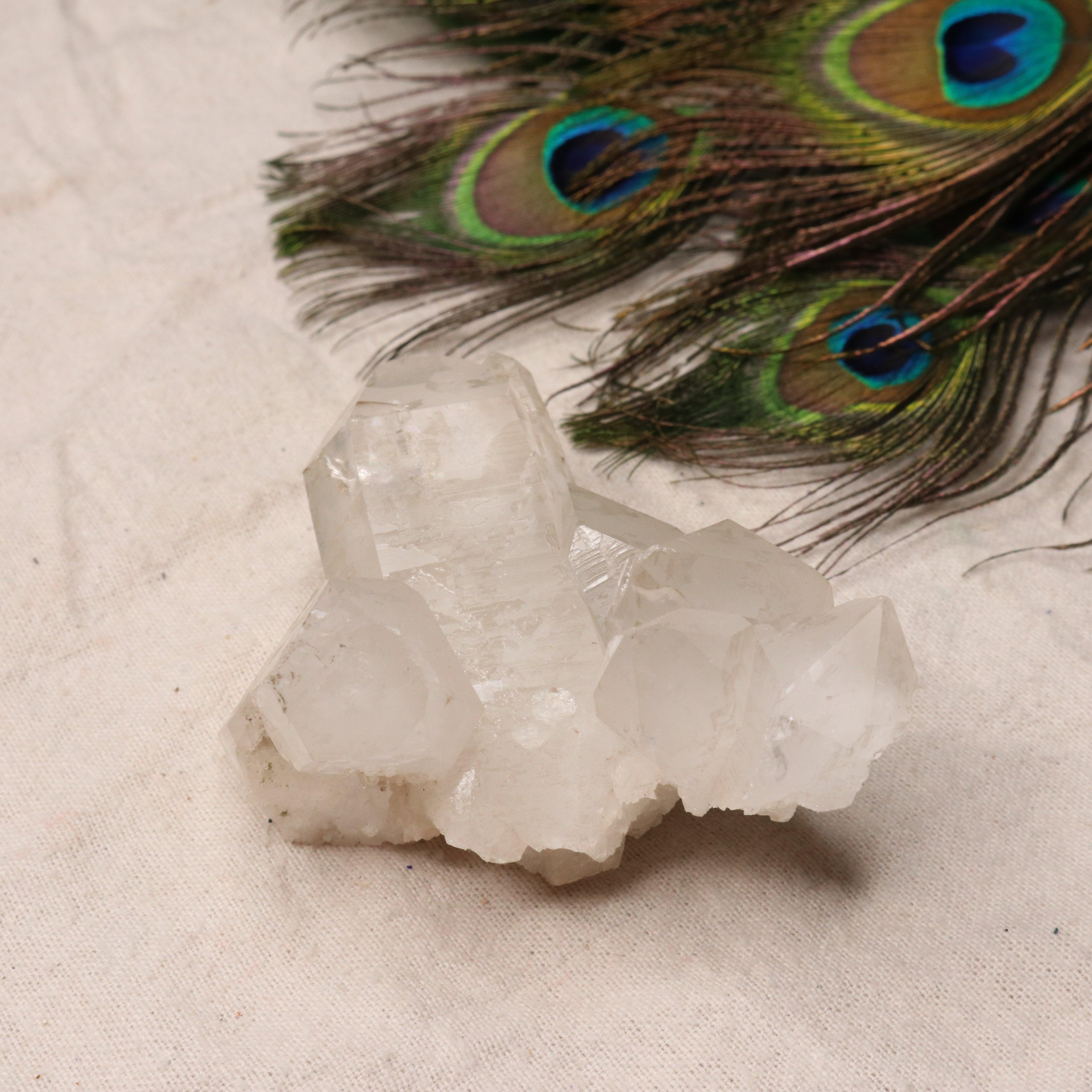 Grade A Clear Quartz Celestial Cluster Point from Brazil with Lithium Inclusions - Earth Family Crystals