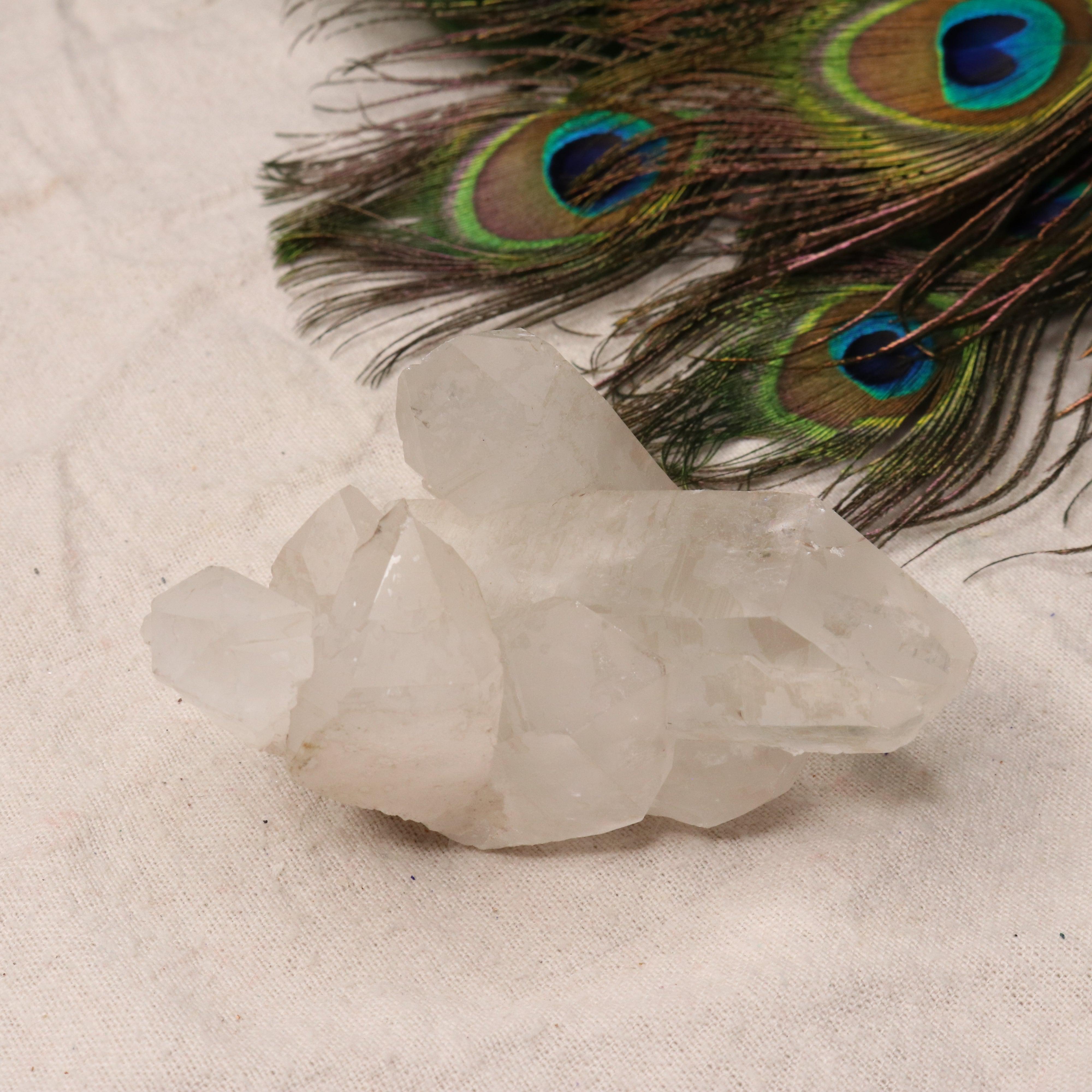 Grade A Clear Quartz Celestial Cluster Point from Brazil with Lithium Inclusions - Earth Family Crystals