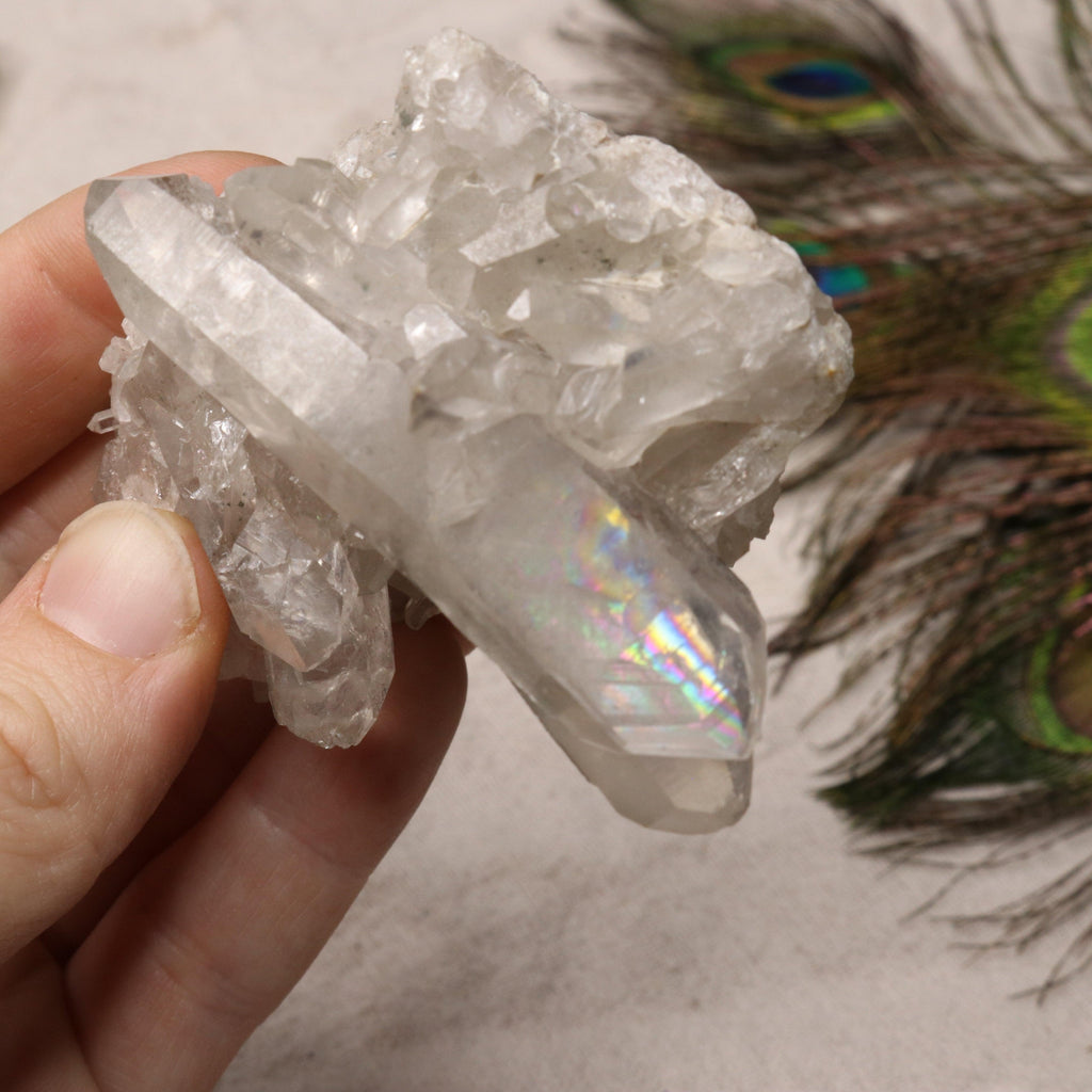 Grade A Lithium Quartz Cluster with Rainbows from Brazil~ Specimen #1 - Earth Family Crystals