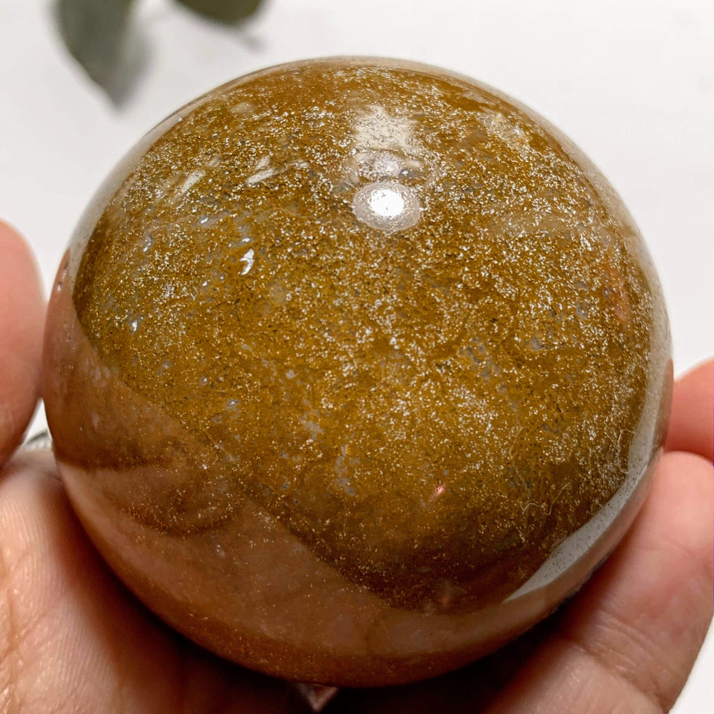 Brown Jasper &  Blue Apatite Partially Polished Large Sphere From Brazil - Earth Family Crystals