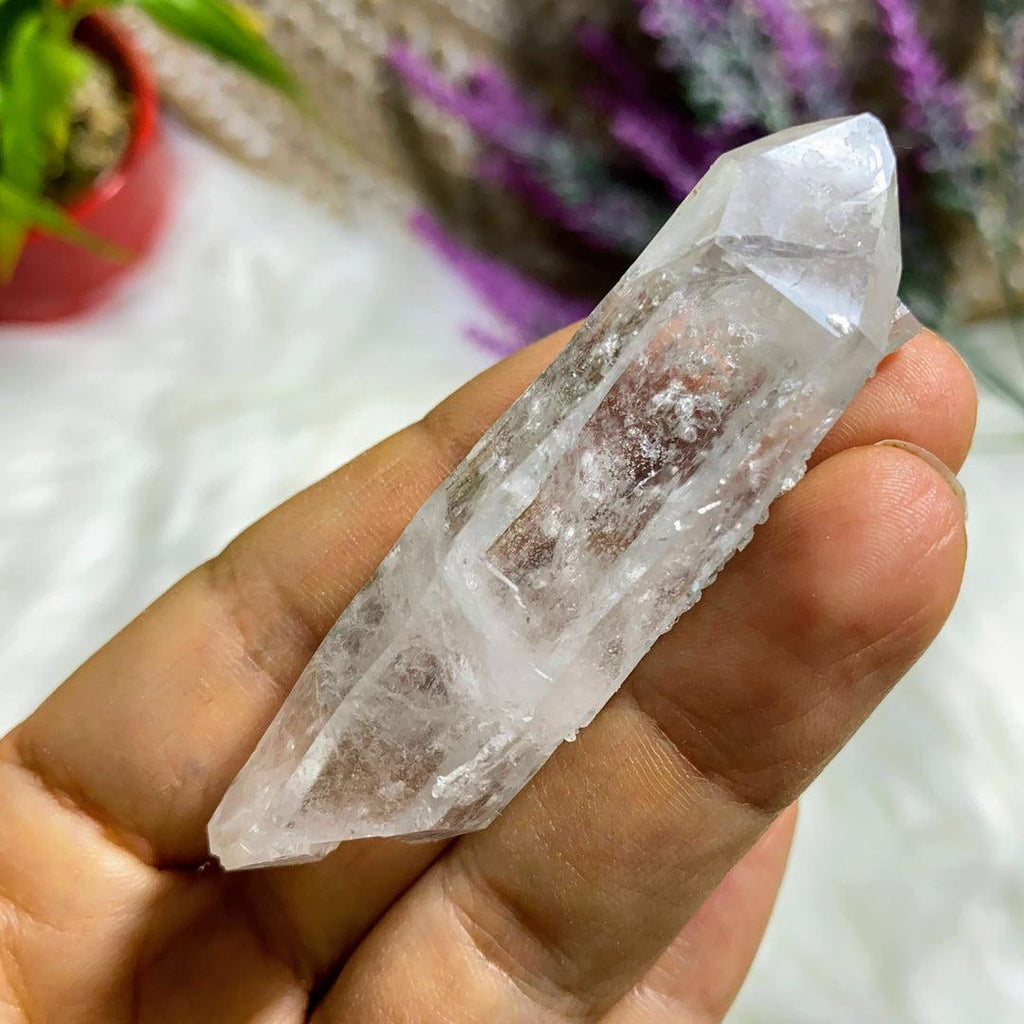 Double Terminated Arkansas Clear Quartz Natural Point Specimen - Earth Family Crystals