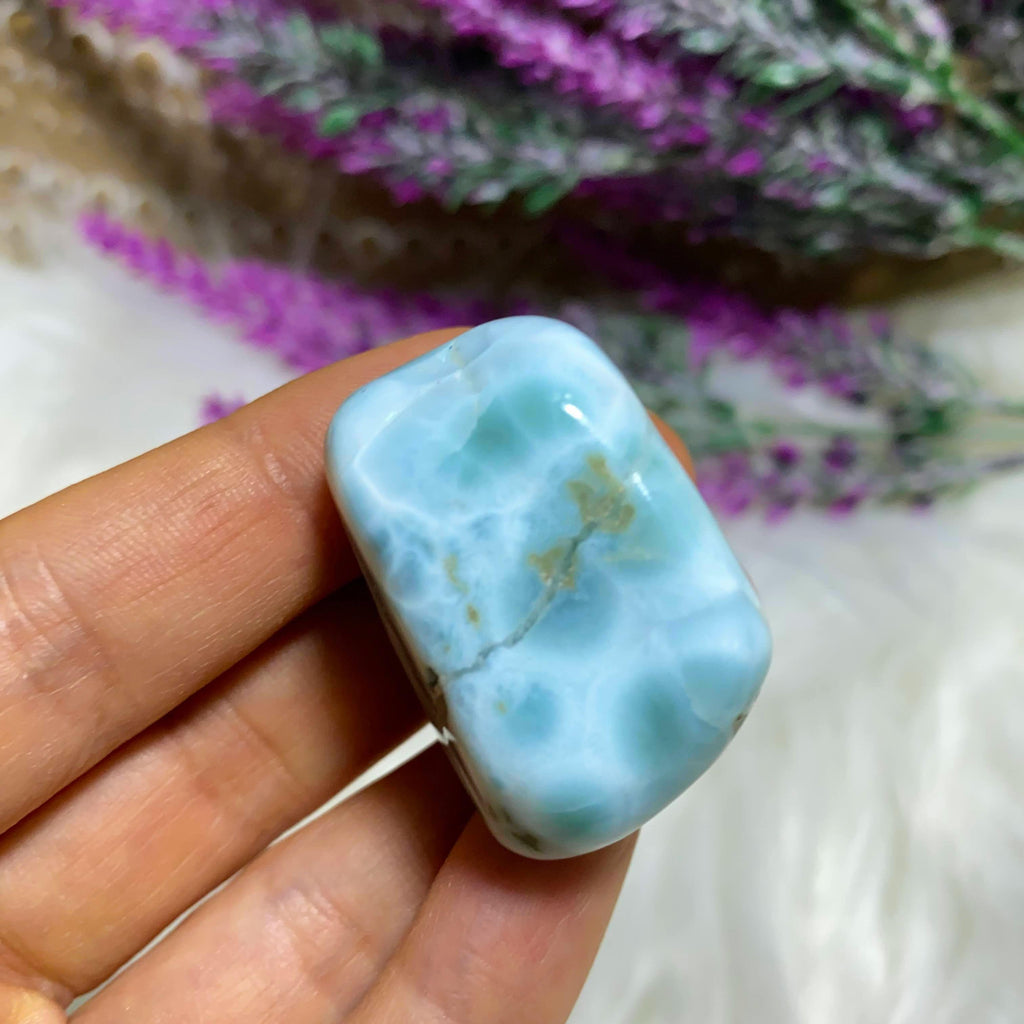 Gorgeous Patterns Caribbean Blue Larimar Polished Handheld Specimen #1 - Earth Family Crystals