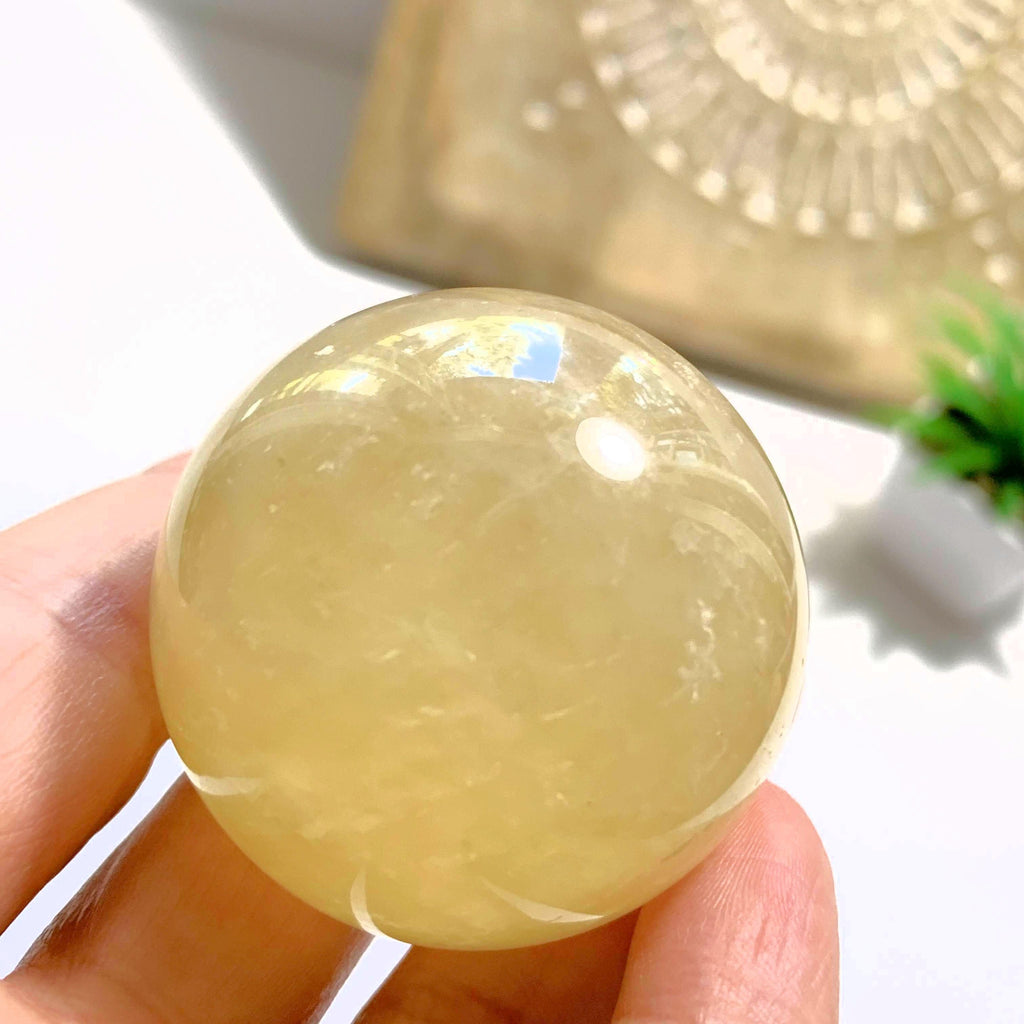 Golden Calcite Sphere Carving #1 - Earth Family Crystals