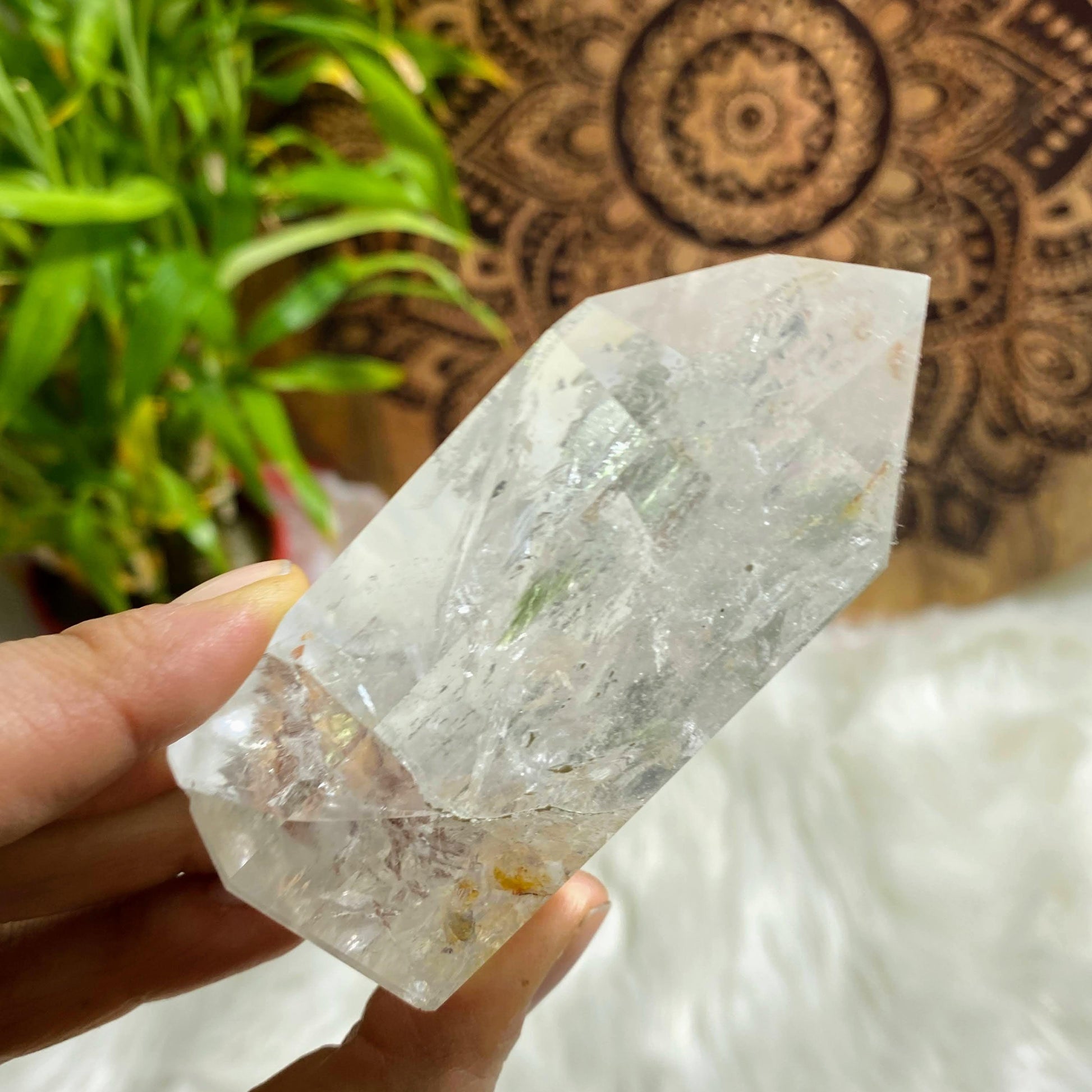 Chunky Brazilian Clear Quartz Standing Display Tower - Earth Family Crystals