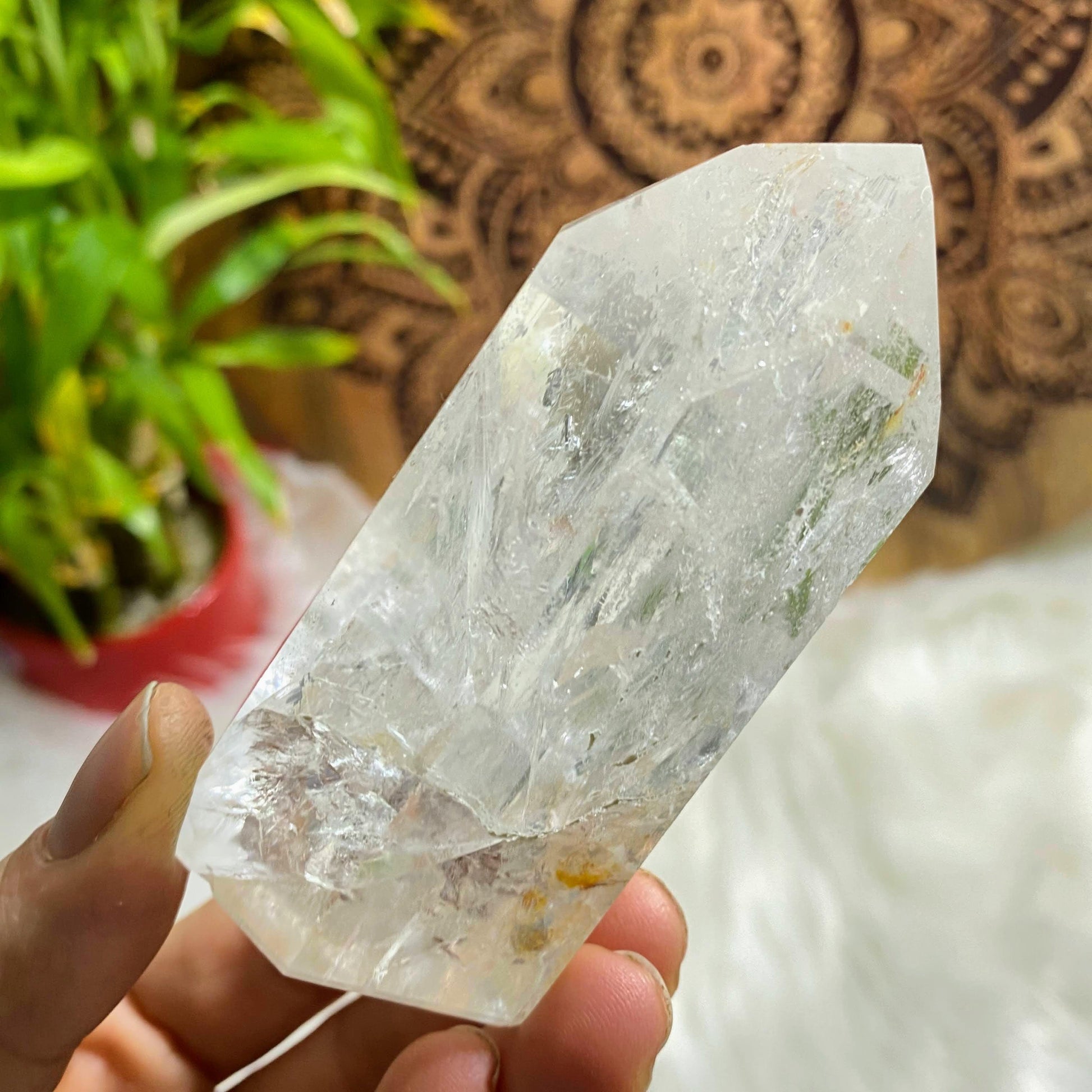Chunky Brazilian Clear Quartz Standing Display Tower - Earth Family Crystals