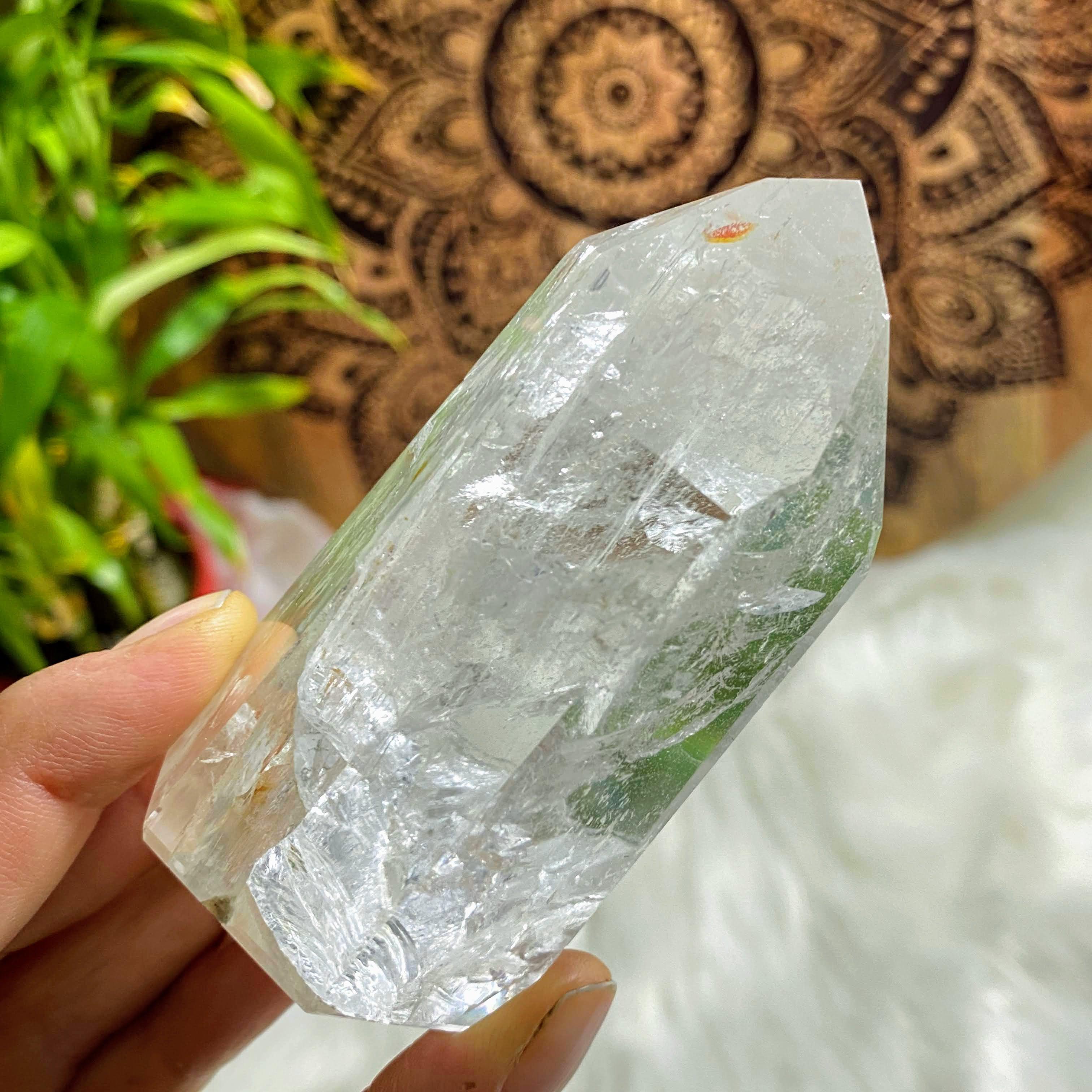 Chunky Brazilian Clear Quartz Standing Display Tower - Earth Family Crystals