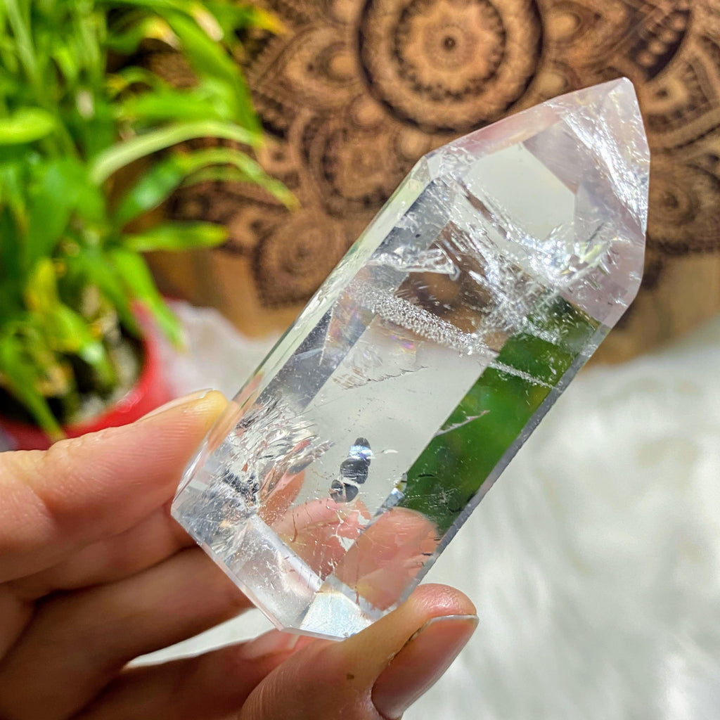 Beautiful Clarity Brazilian Clear Quartz Standing Display Tower - Earth Family Crystals