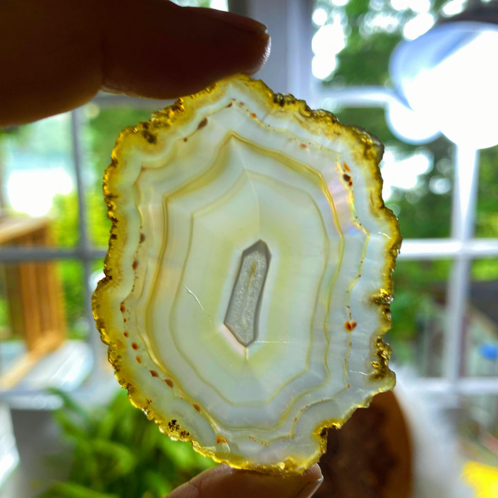 High Grade Iris Rainbow Agate Holographic Slice ~ Locality: Indonesia #1 - Earth Family Crystals