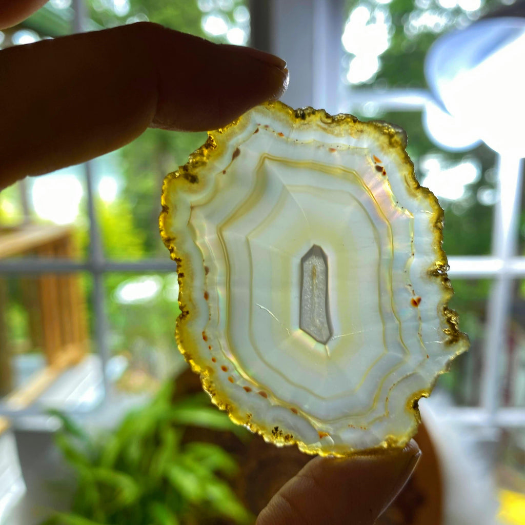 High Grade Iris Rainbow Agate Holographic Slice ~ Locality: Indonesia #1 - Earth Family Crystals