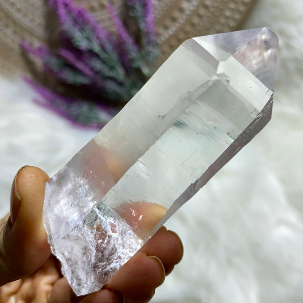 Extreme Clarity Rare Colombian Lemurian Quartz Point Specimen - Earth Family Crystals