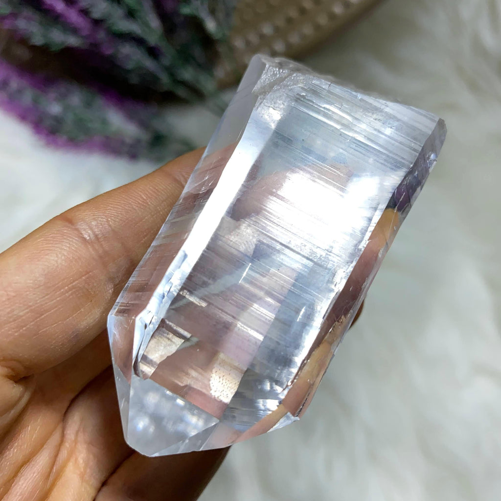 Extreme Clarity Rare Colombian Lemurian Quartz Point Specimen - Earth Family Crystals