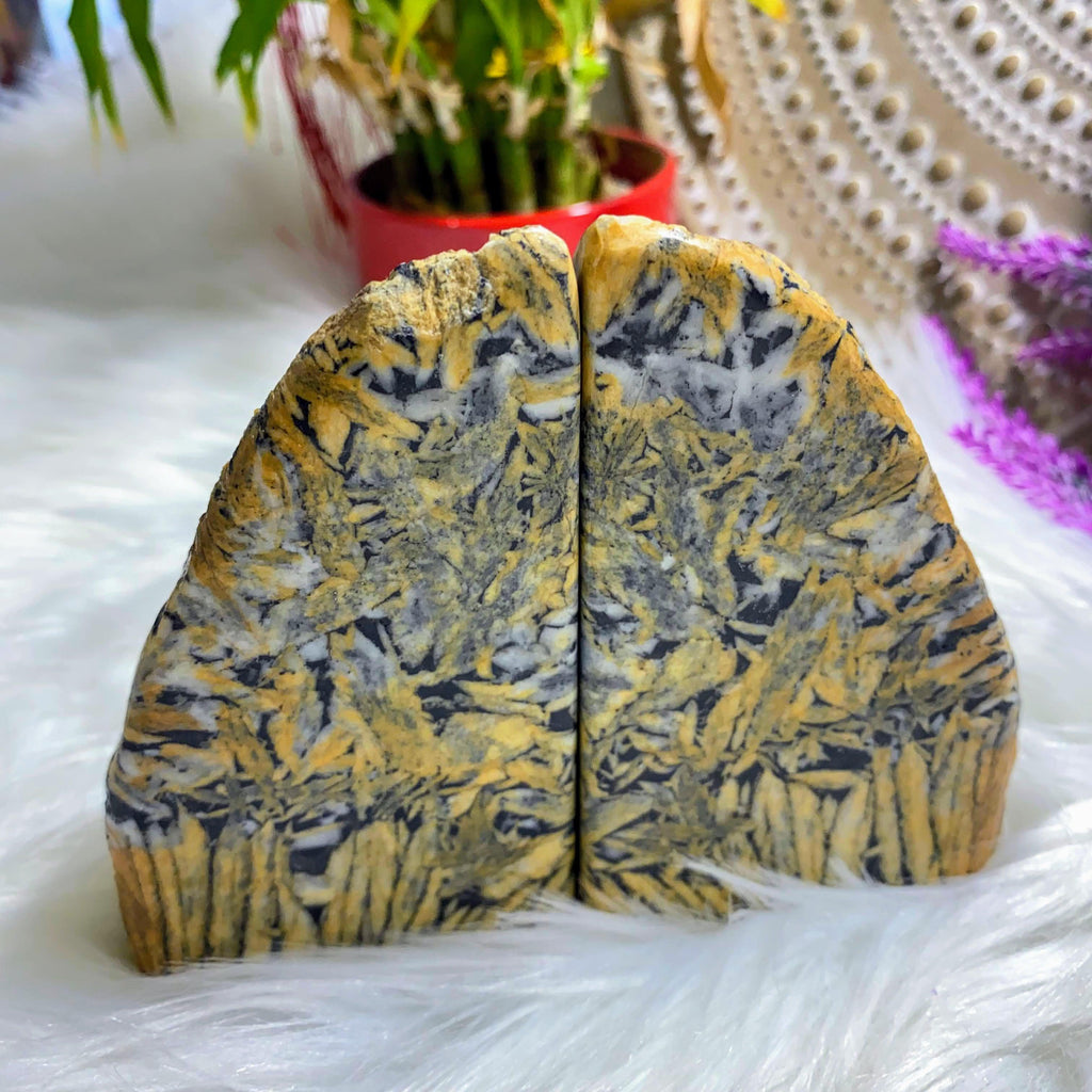 Gorgeous Matching Pinolite Book Ends Large Display Partially Polished Carvings (Locale: Canadian Mountains) - Earth Family Crystals