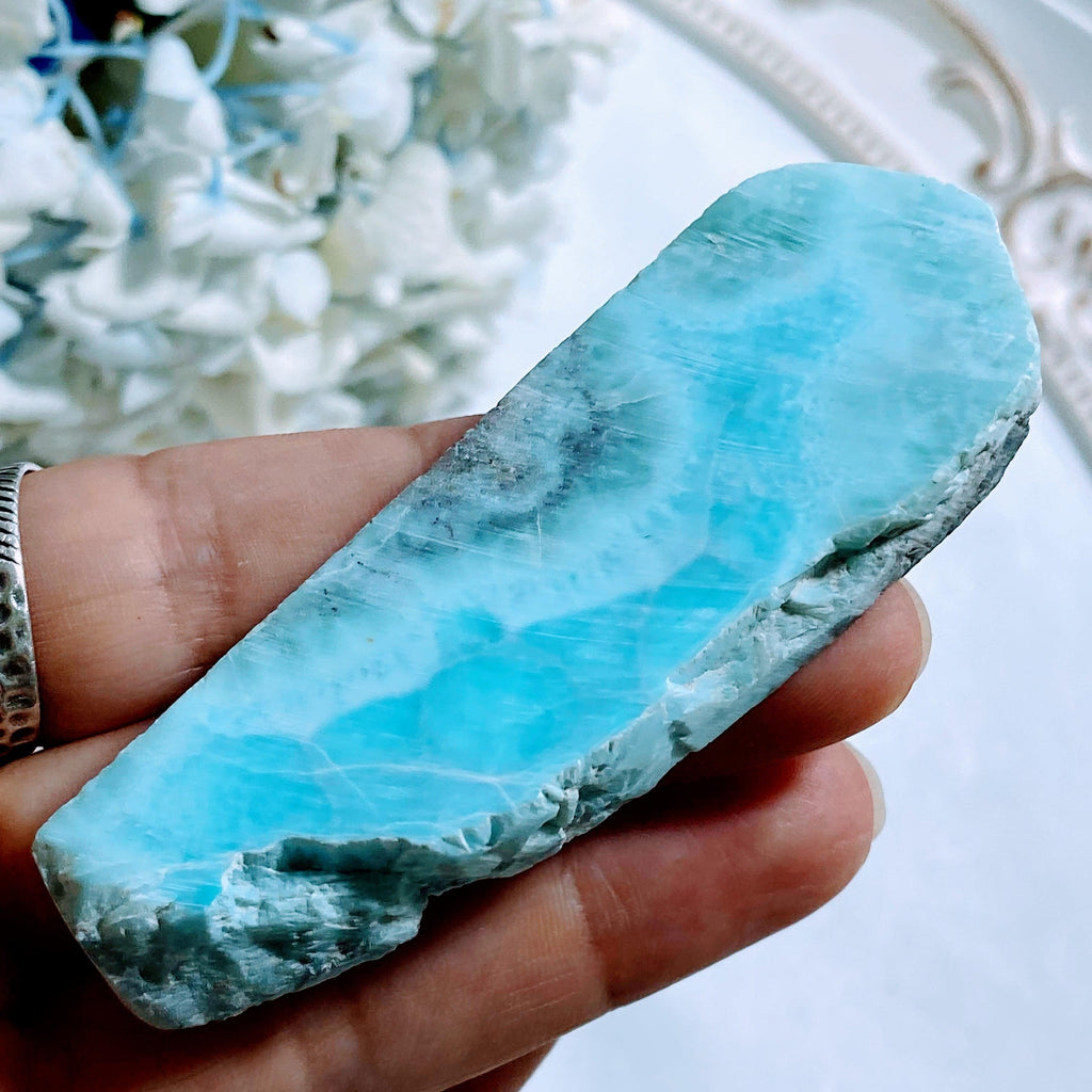 High Quality Blue Unpolished Larimar Specimen From The Dominican Republic - Earth Family Crystals