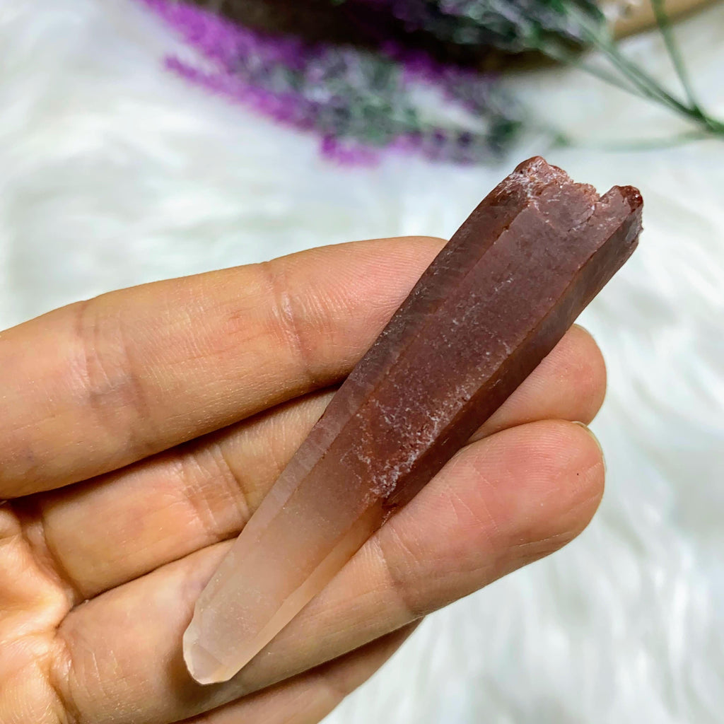 Reserved for Sandy Rare Self Healed Deep Red Hematoid Quartz Point From Madagascar - Earth Family Crystals