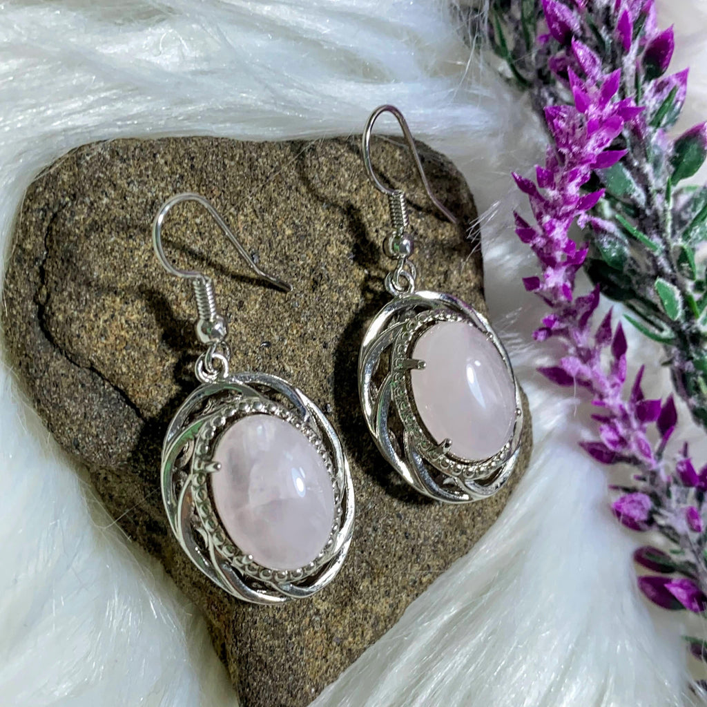 Lightweight Sweet Pink Rose Quartz Earrings - Earth Family Crystals