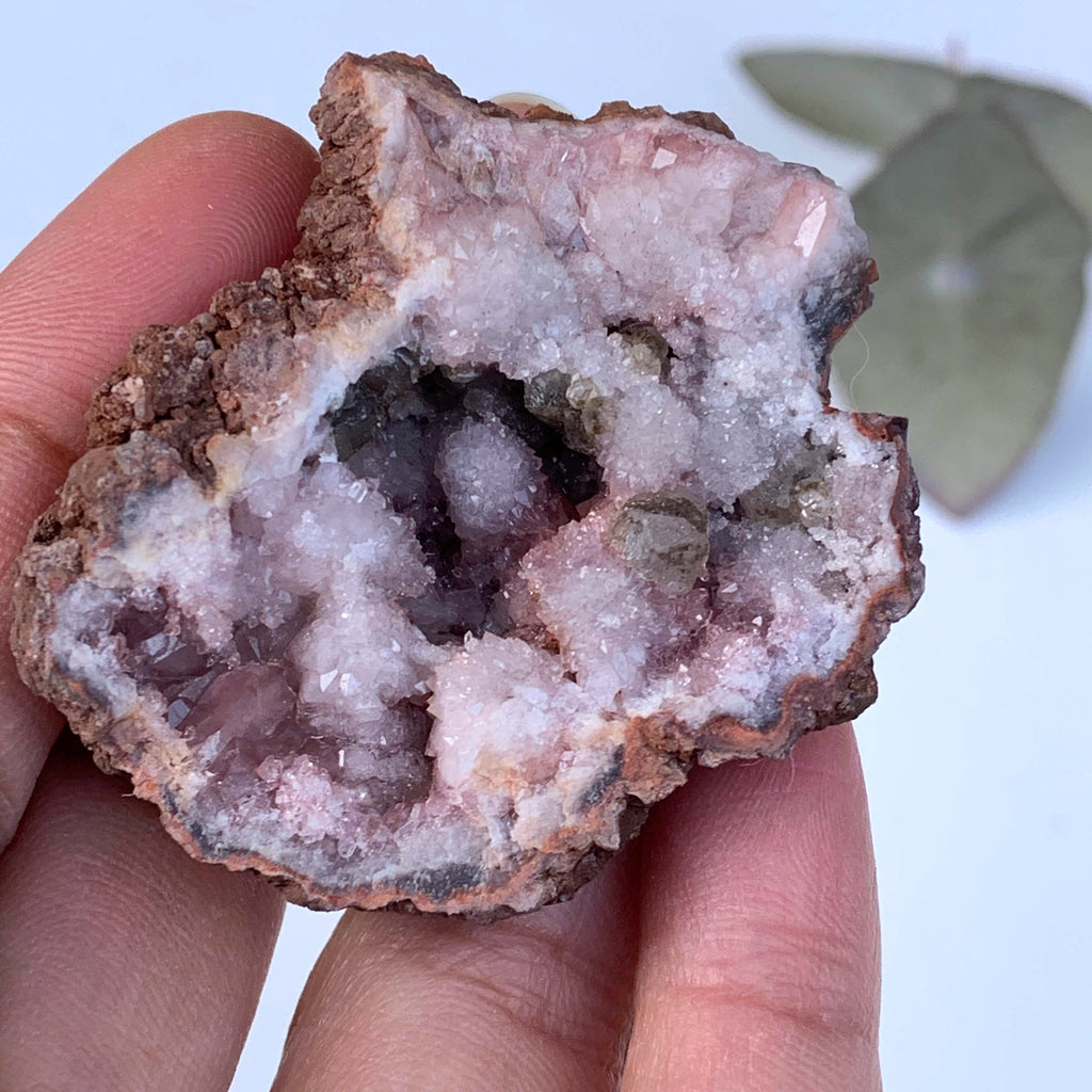 Light Pink Amethyst Geode Hand Held Specimen From Patagonia - Earth Family Crystals