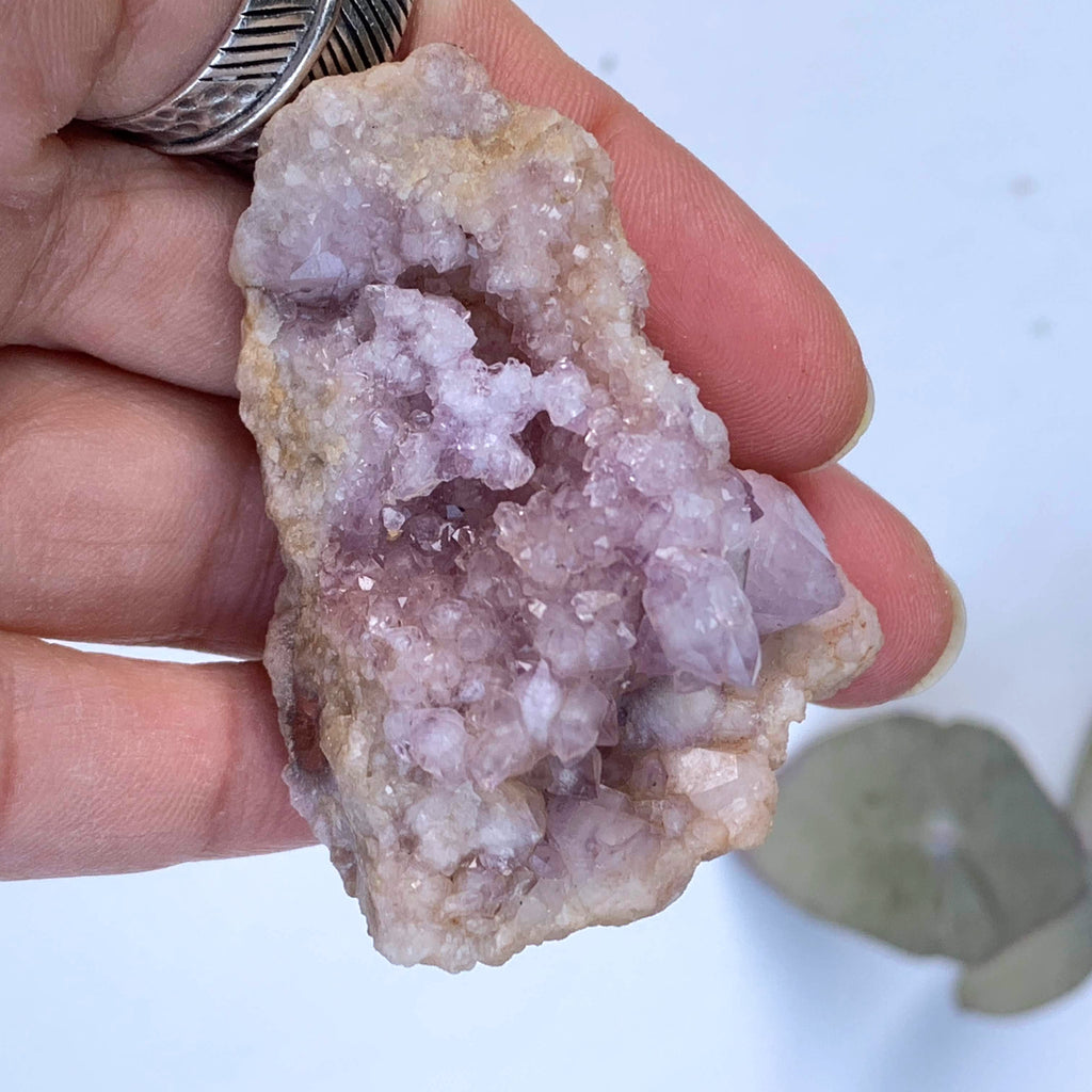 Sparkling Light Pink Amethyst Druzy Hand Held Specimen From Patagonia - Earth Family Crystals