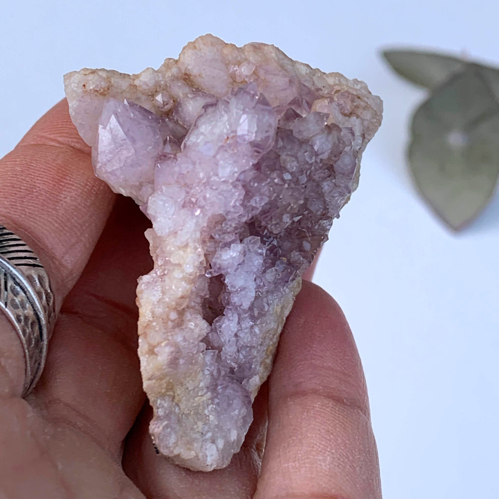 Sparkling Light Pink Amethyst Druzy Hand Held Specimen From Patagonia - Earth Family Crystals