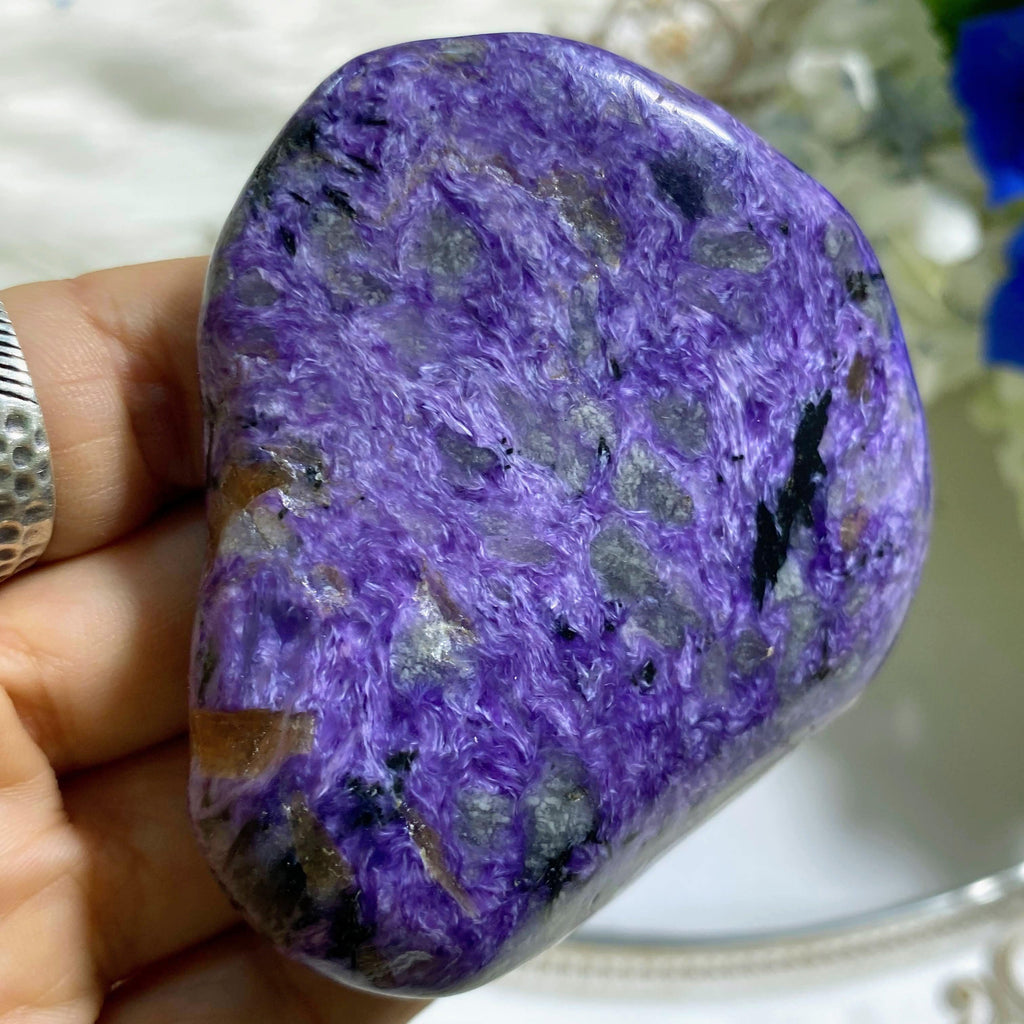 Divine Silky Deep Grape Purple Chunky Charoite Free Form Specimen #1 - Earth Family Crystals