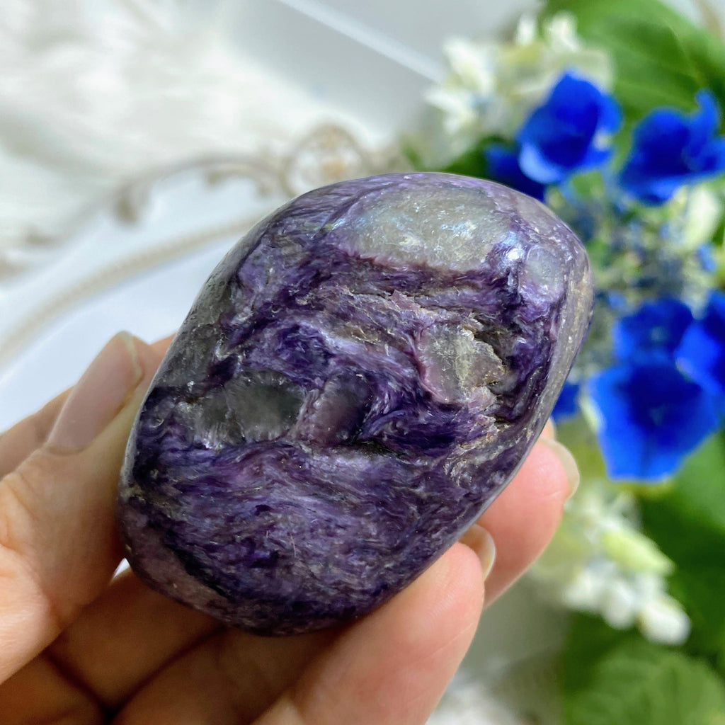 Deep Grape Purple Charoite Free Form Hand Held Specimen #1 - Earth Family Crystals