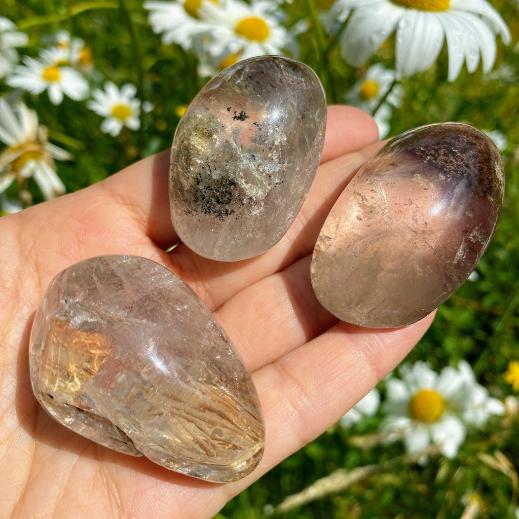 One Medium Shamanic Dream Quartz  Seer Stone Partially Polished From Brazil - Earth Family Crystals